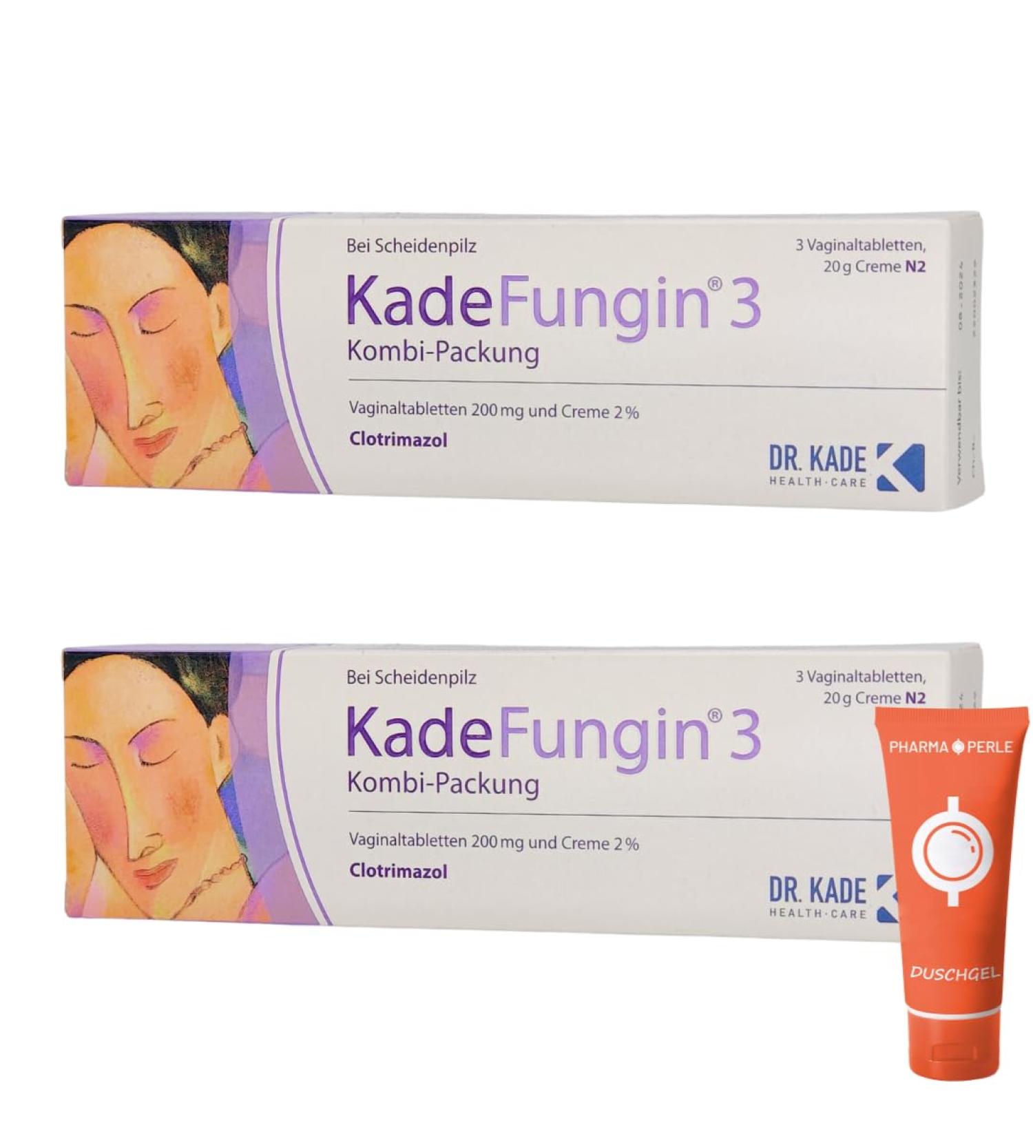 KadeFungin 3 Vaginal Fungus Treatment - 3-Day Clotrimazole Therapy with Pearl Shower Gel | Combination Pack for Effective Relief - Buy Online on GoSupps.com