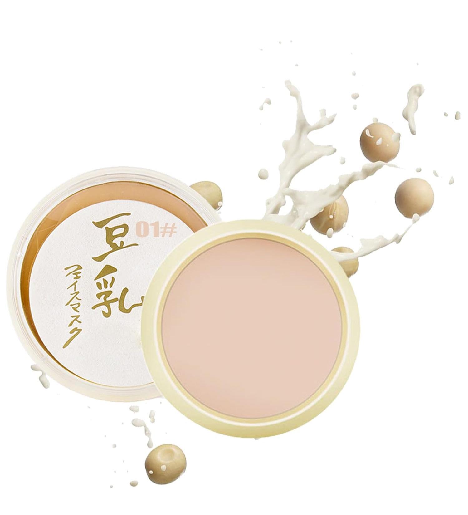 Japanese Concealer Soybean Milk Powder Japanese Concealing and Setting Soy Milk Powder Long-Lasting Oil Control Makeup Holding Face Foundation Suitable for All Skin Types (Ivory) - Buy Online on GoSupps.com