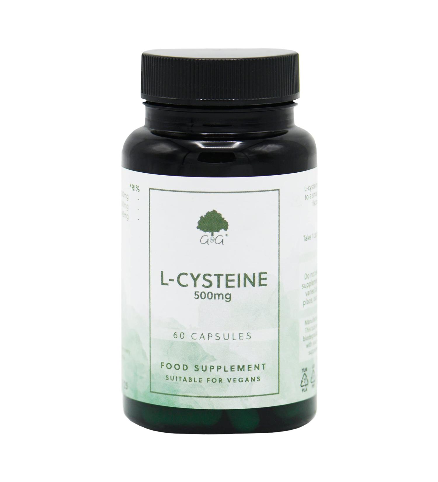 L-Cysteine Capsules - 500mg | Individual Amino Acid Supplement - 120 Vegan Capsules | G&G Vitamins - Buy Online on GoSupps.com