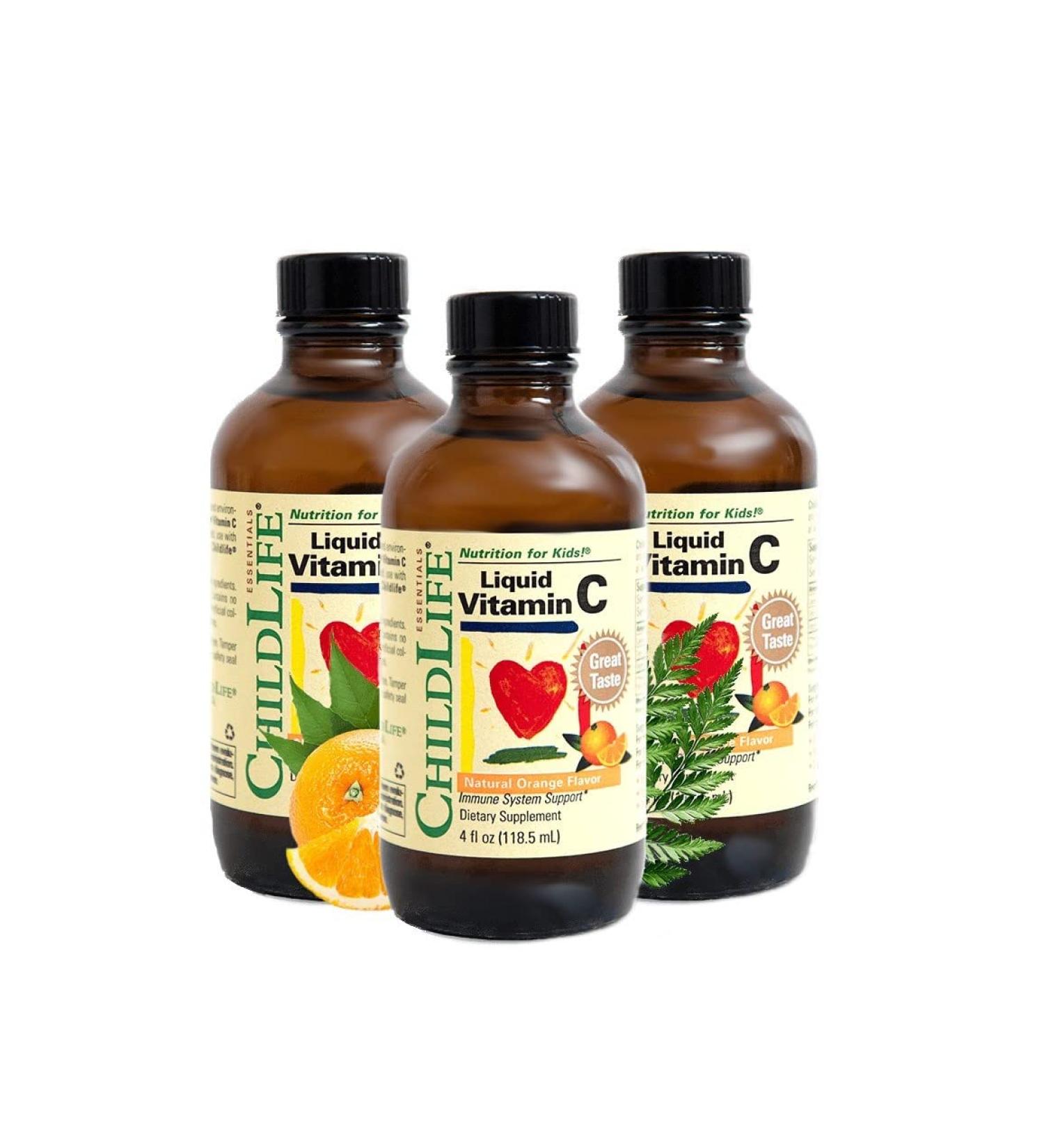 ChildLife Essentials Liquid Vitamin C - Immune Support, All-Natural Orange Flavor - 4oz (Pack of 3) - Buy Online on GoSupps.com