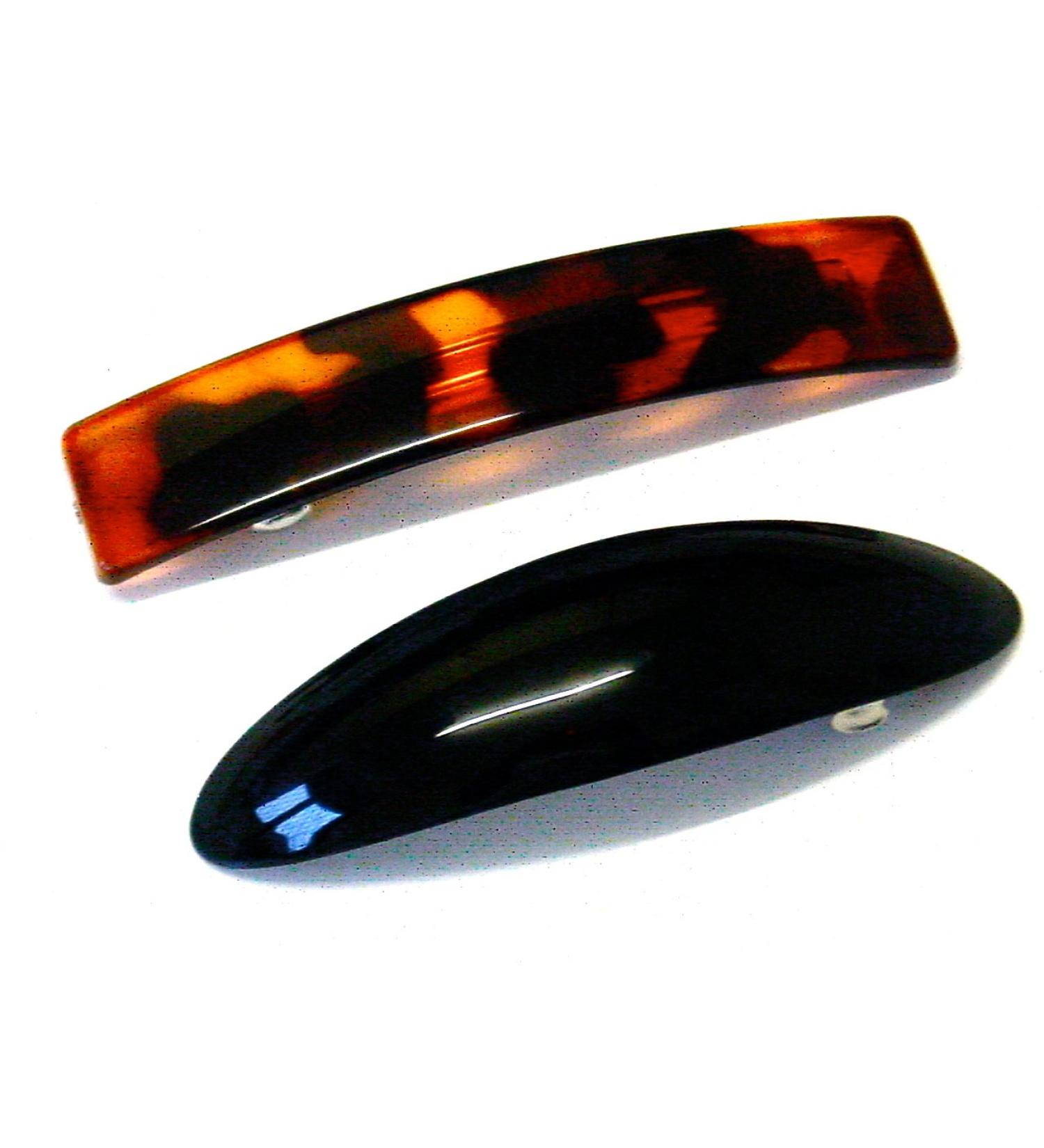 La Peach Fashions Ladies Regular Rectangular And Oval Shaped Barrette Hair Clip Slide Size 9 cm And 10 cm Set Of Two (Bktort)