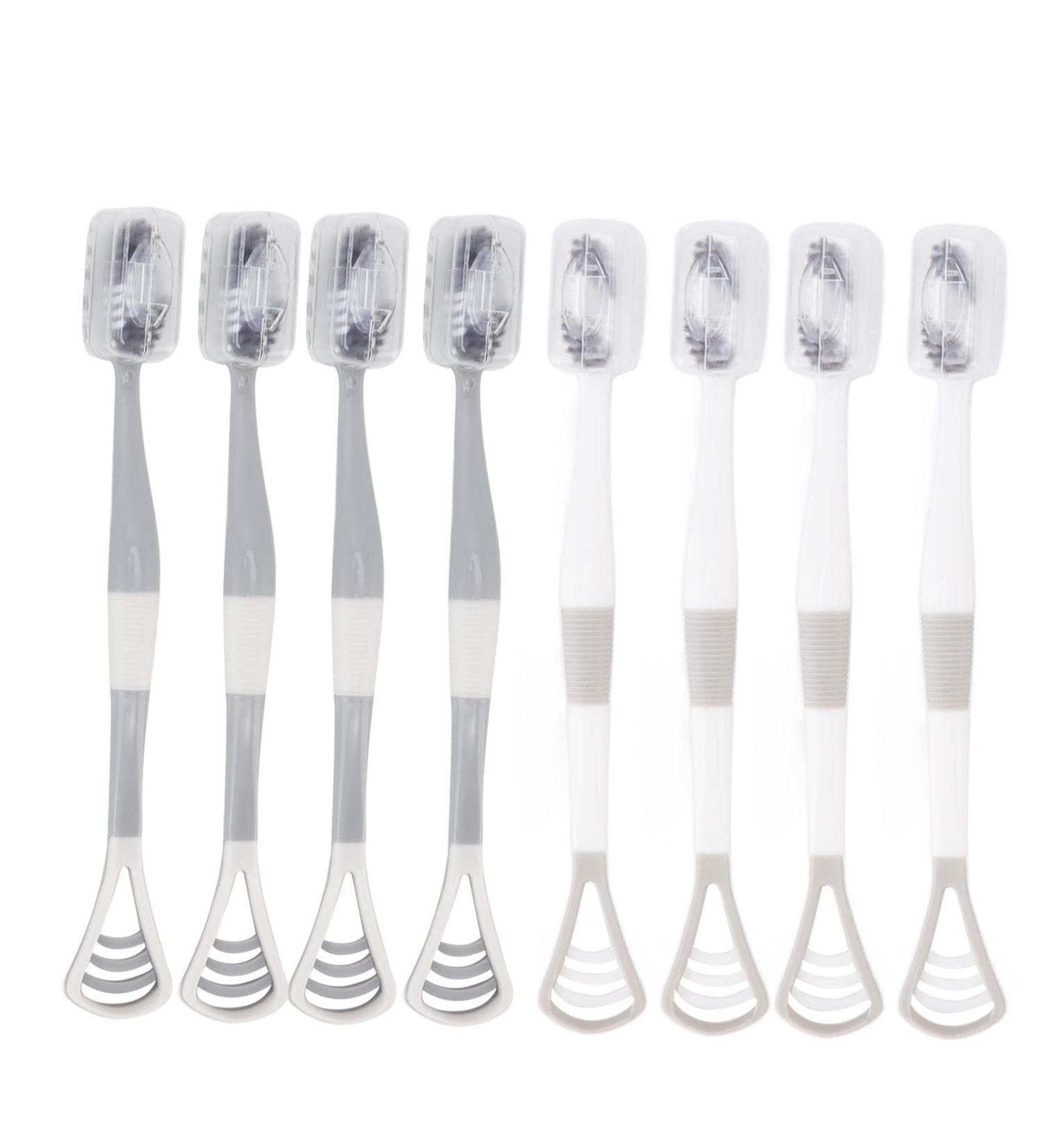 2-in-1 Tongue Cleaner - Best Tongue Scraper for Adults | Eliminate Bad Breath & Refresh Your Mouth - Buy Online on GoSupps.com