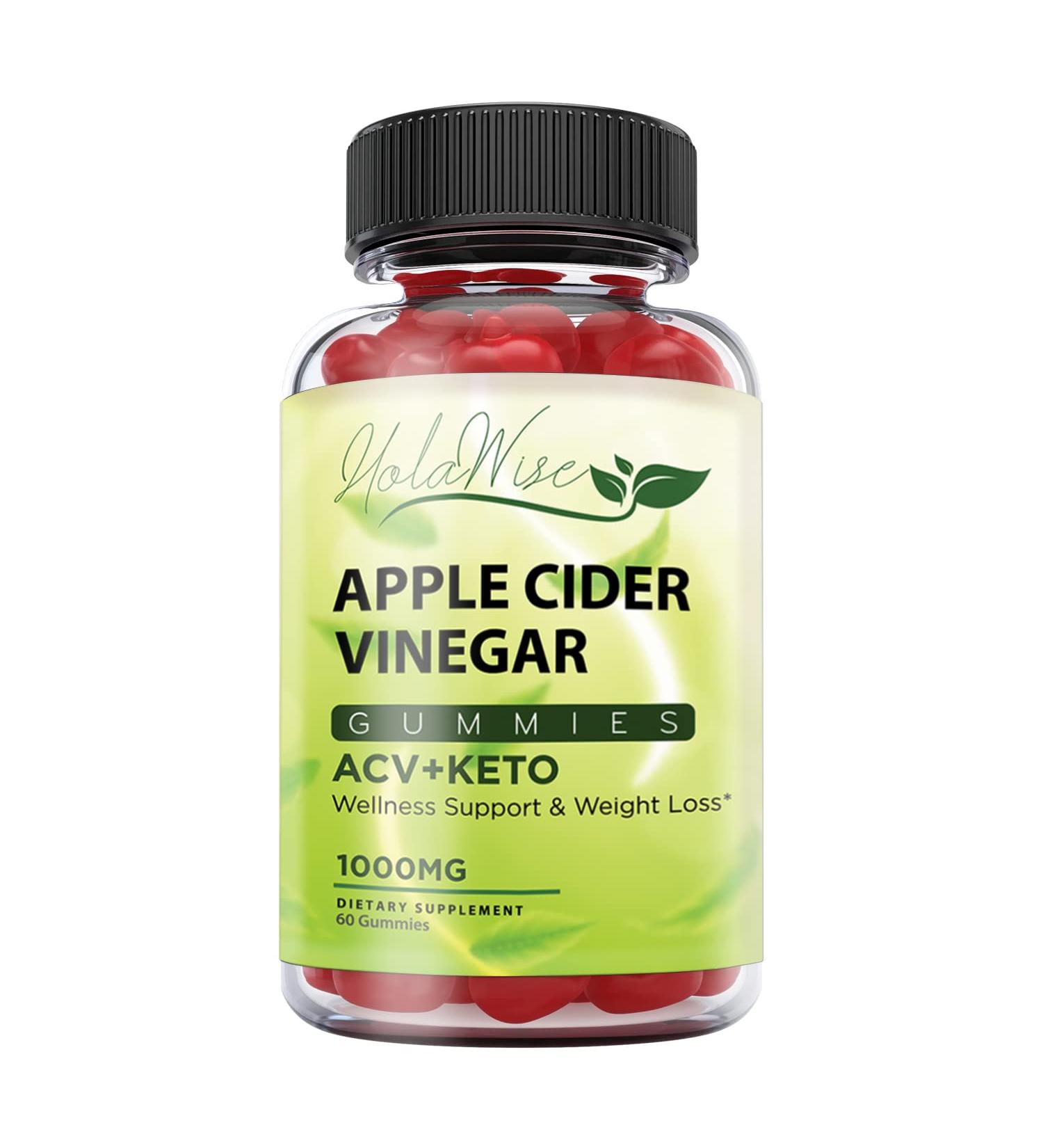 HolaWise Apple Cider Vinegar Gummies 60ct ACV Keto Gummies Support Healthy Weight Digestion Detox and Cleansing Immune Support Gut Health Ketosis Keto Start ACV - Buy Online on GoSupps.com