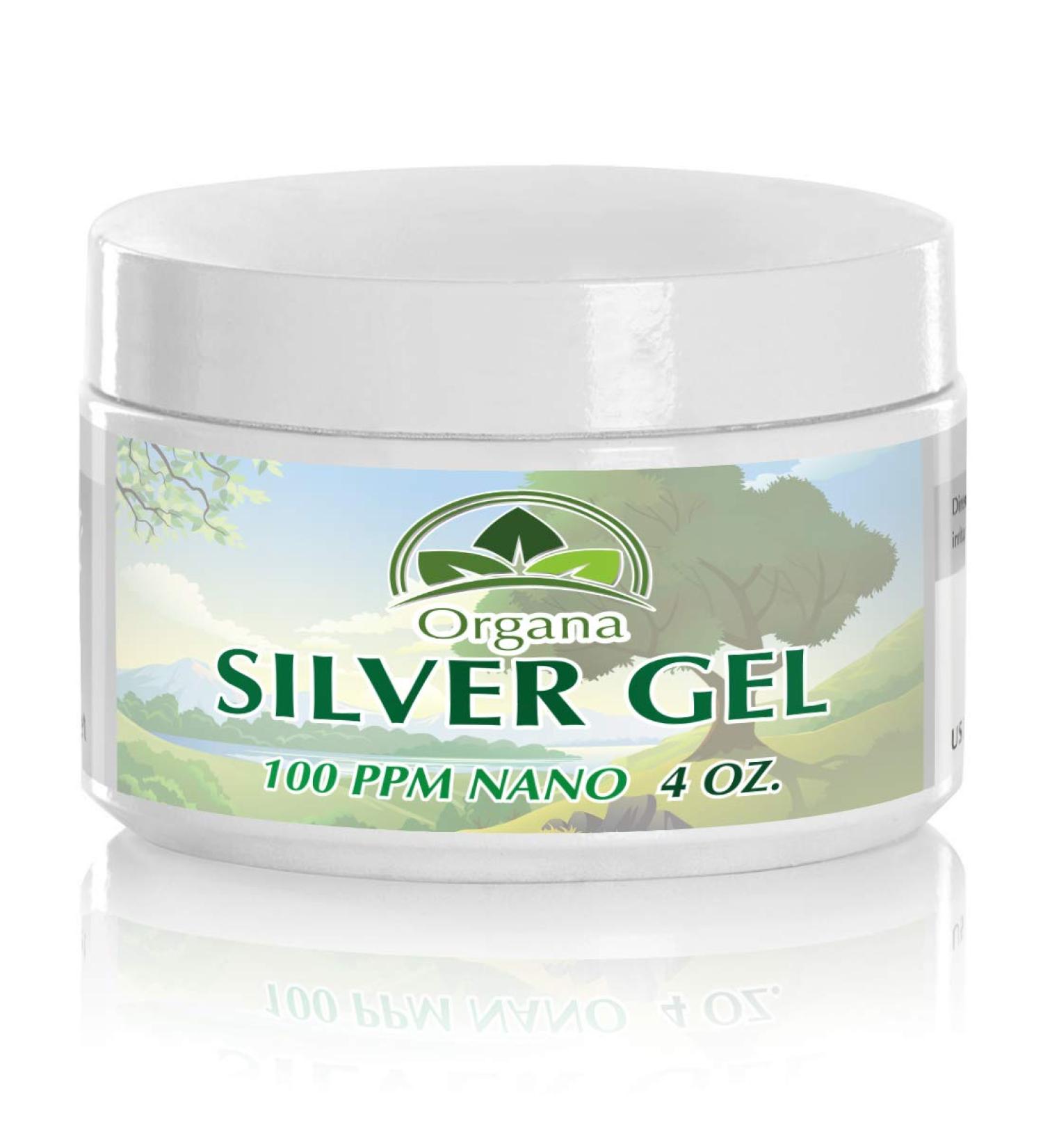 Organa Colloidal Silver Gel 100 PPM - 4oz Premium Silver Gel for Skin Health - International Shipping Available - Buy Online on GoSupps.com