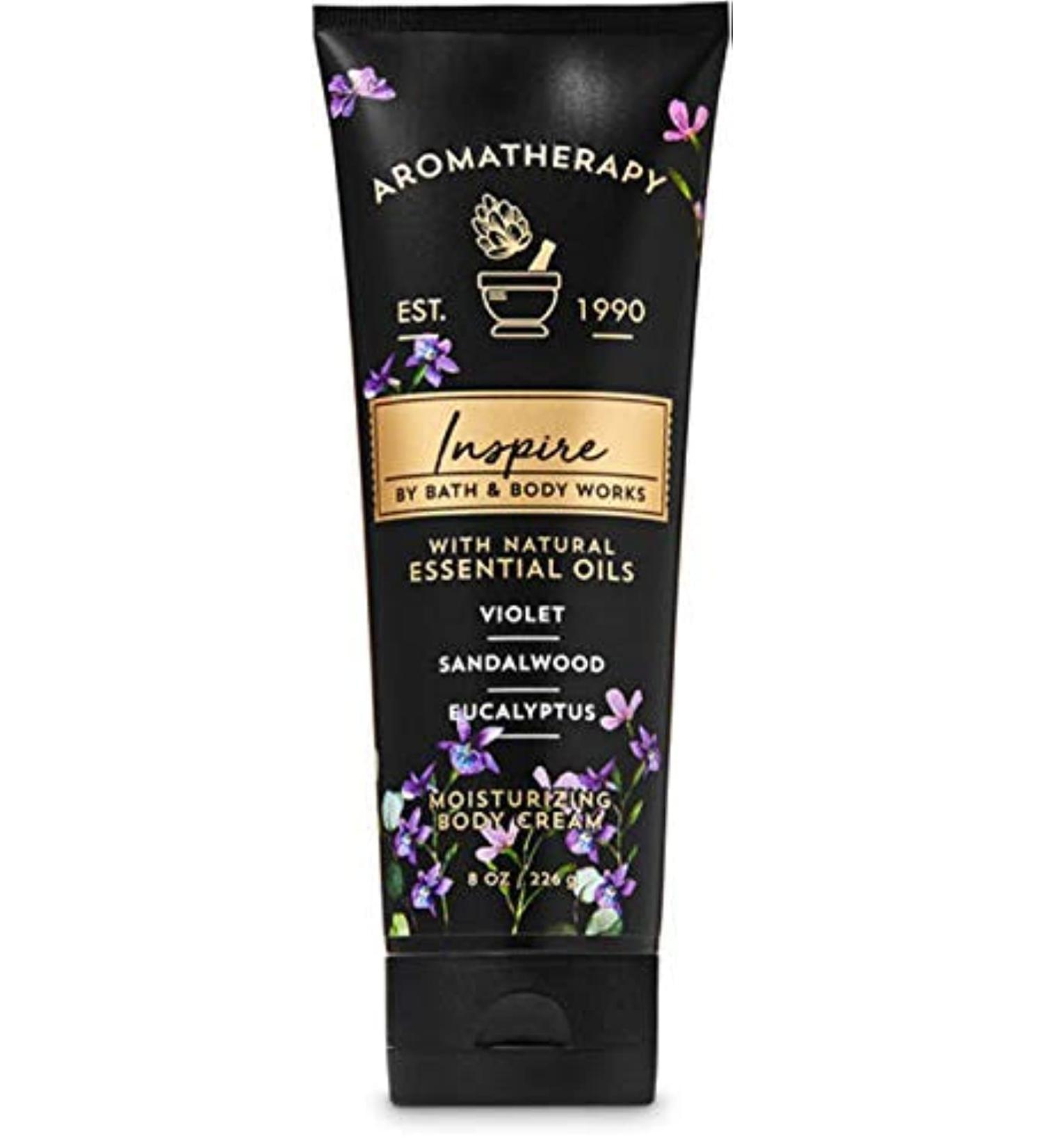 Bath and Body Works Inspire Body Cream Violet Sandalwood Eucalyptus 8 Ounce *-#