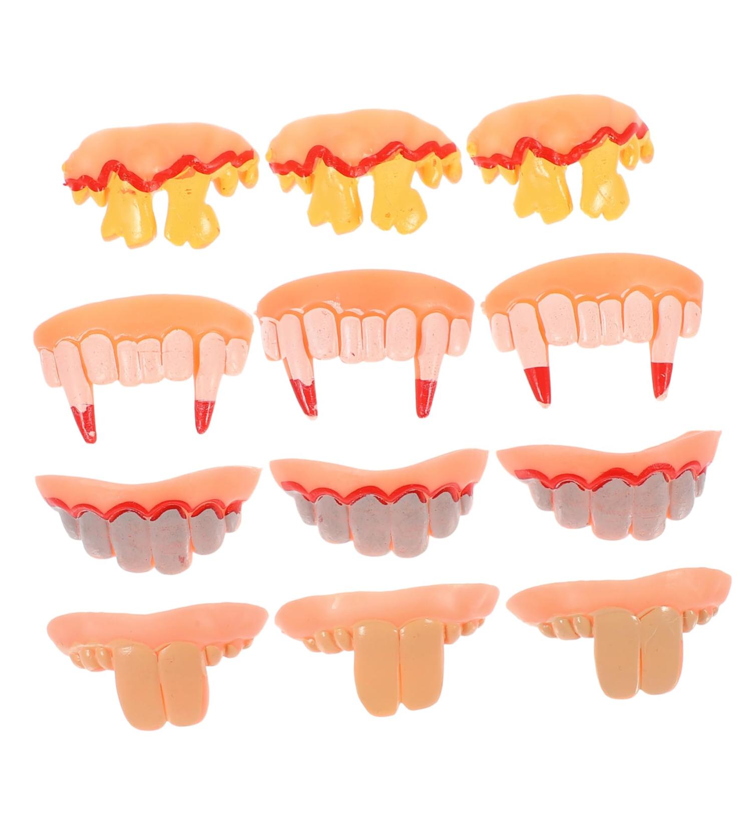 Alasum 12pcs Cosplay Props Fake Fangs Ugly Teeth Fangs Toy Funny Rubber Clothing Items - Buy Online on GoSupps.com