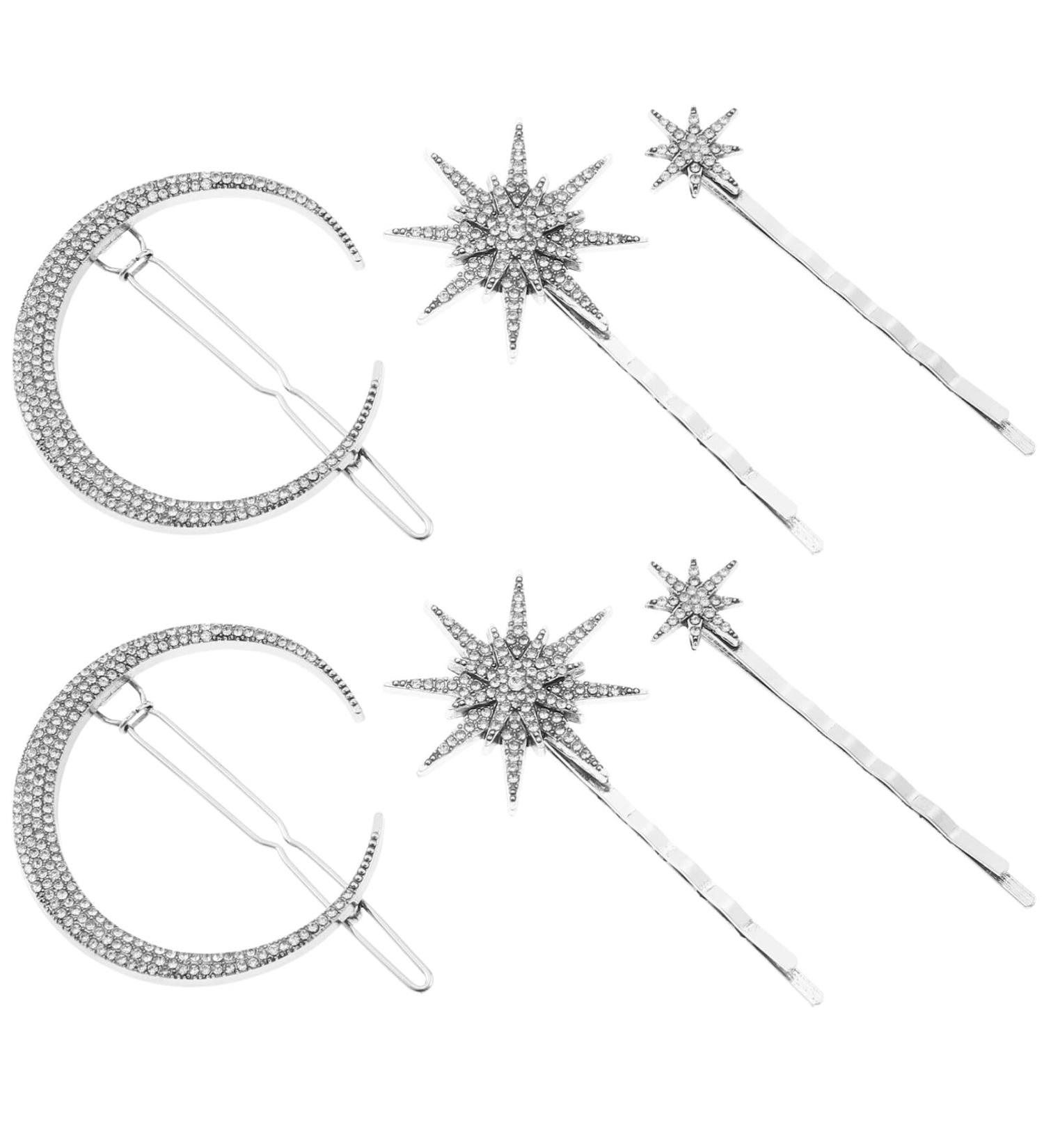 Beaupretty 2 Sets Hair Clip Set Star Barrettes Star Hairpins Rhinestone Star Hair Pins Rhinestone Barrette Hair Clips Bride Hair Clip Delicate Headdress Alloy Crystal Automatic Buckle Miss - Buy Online on GoSupps.com