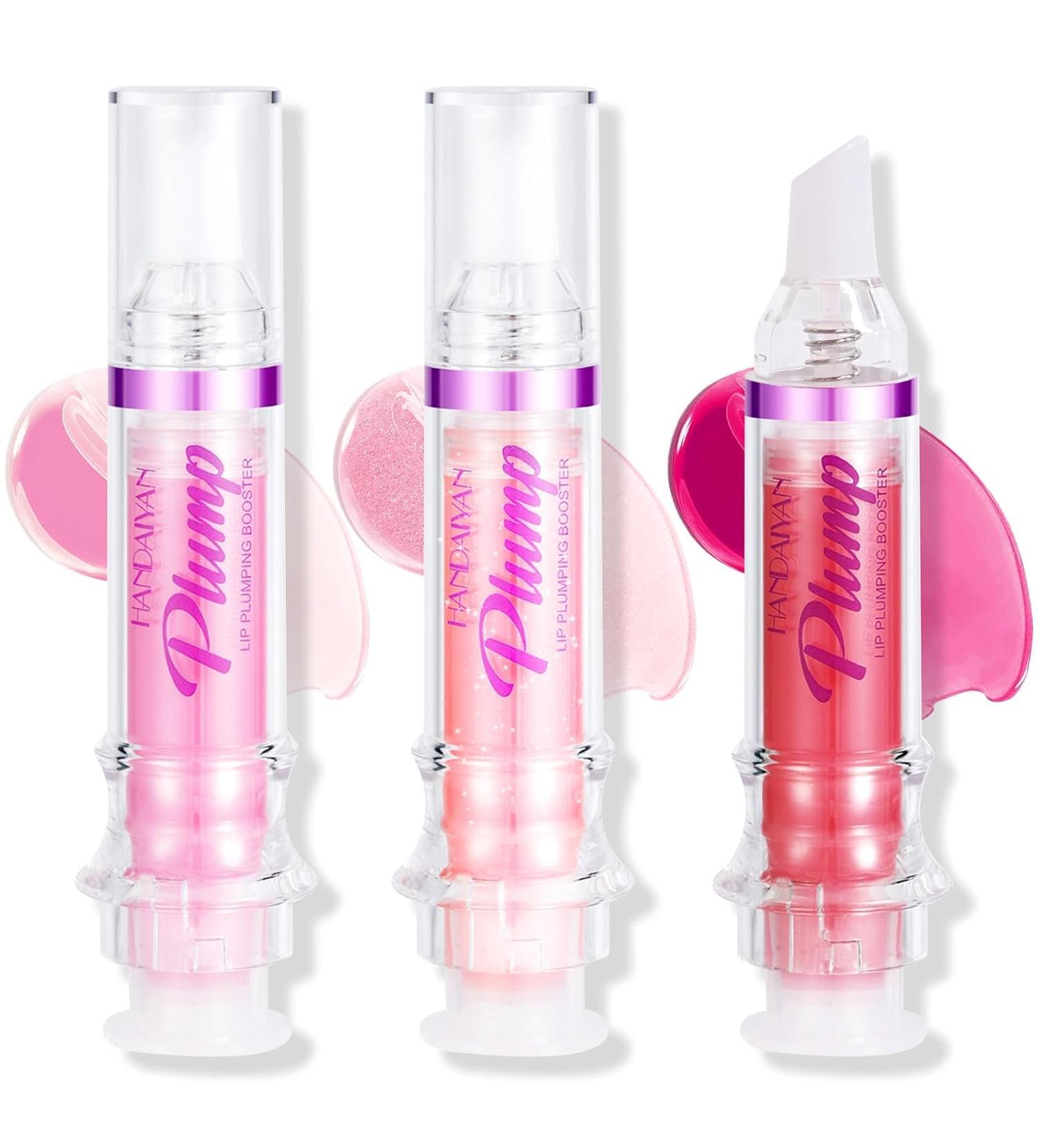3 Colors Lip Plumping Booster Spicy Lip Plumper Gloss Lip Plumping Oil Ultra-Hydrating Nourishing Plump and Pout Lip Plumper Glossy Finish Fuller Natural Lip Makeup Valentine's Day Gifts-01#02#06# Lip Plumping Booster-01  - Buy Online on GoSupps.com