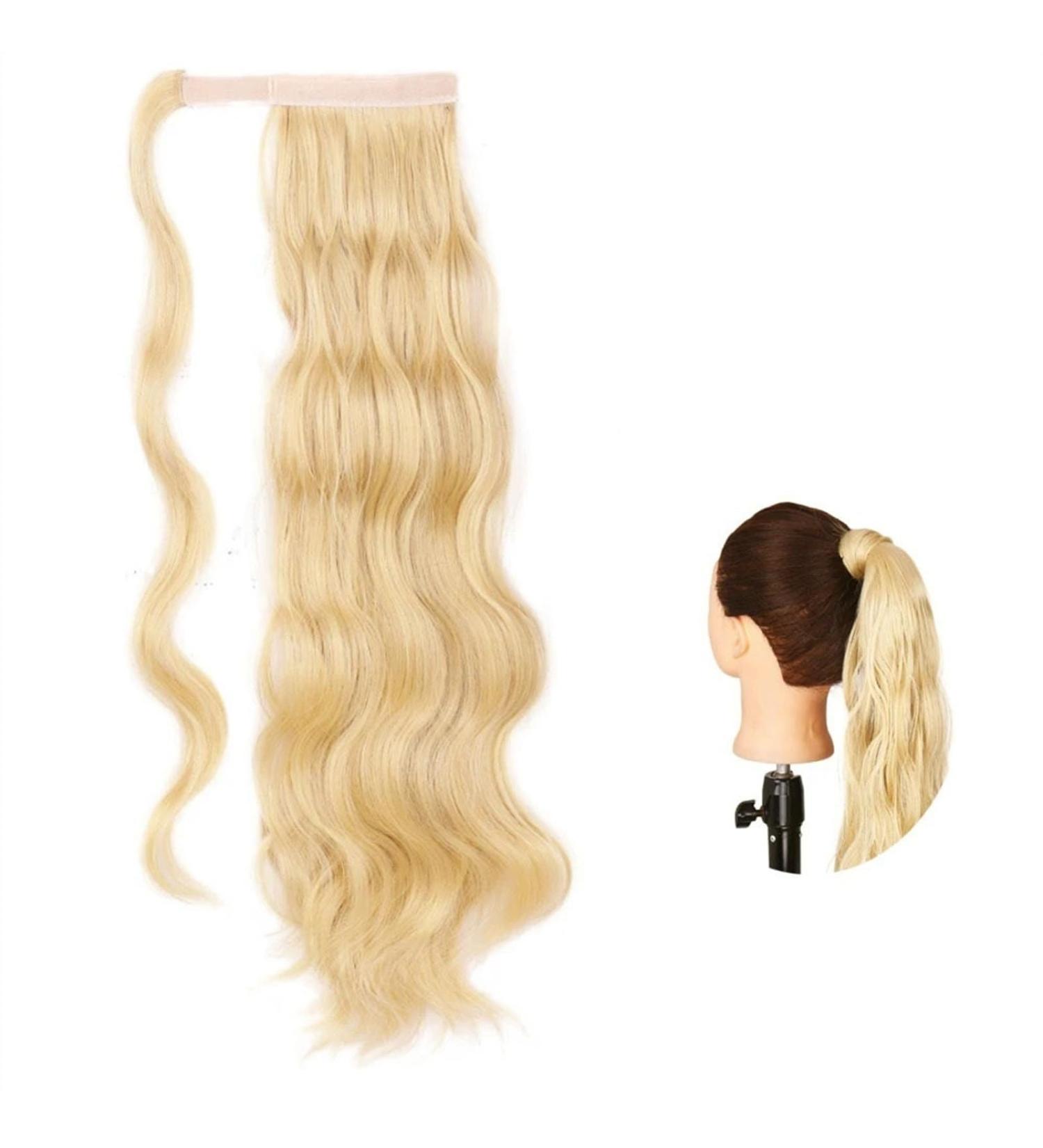Ponytail Extensions 24 Inch Long Wavy Ponytail Extension Magic Paste Synthetic Ponytail Hairpiece Wrap Around Wavy Ponytail Hair Extension for Women for Women (Color : M22-613 Size : 24inches) 24inches M22-613 - Buy Online on GoSupps.com