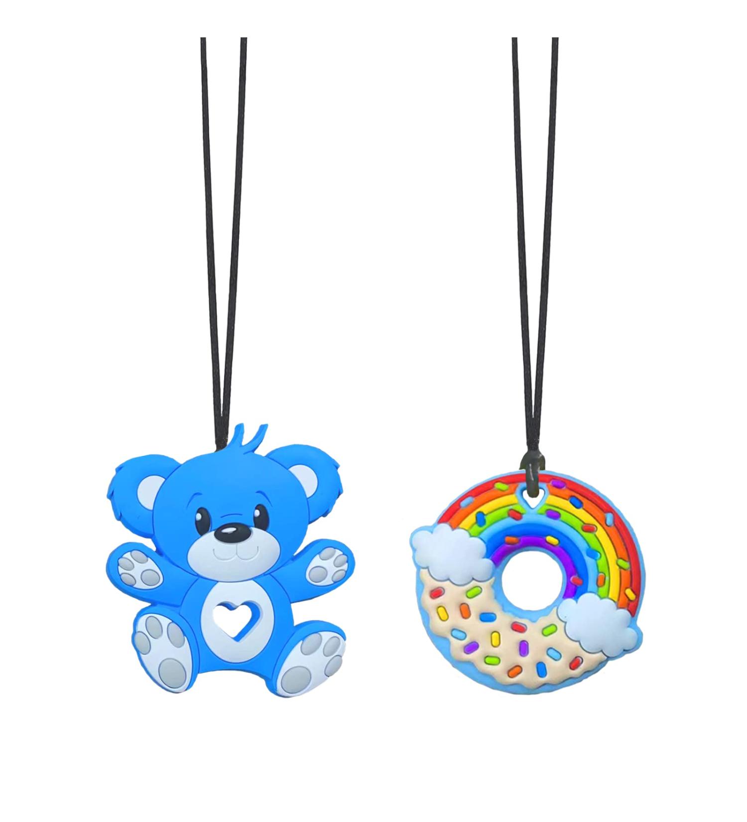 2 Pack Chew Toys for Autistic Children | Oral Motor Chewing Teether for ADHD - Blue - Buy Online on GoSupps.com