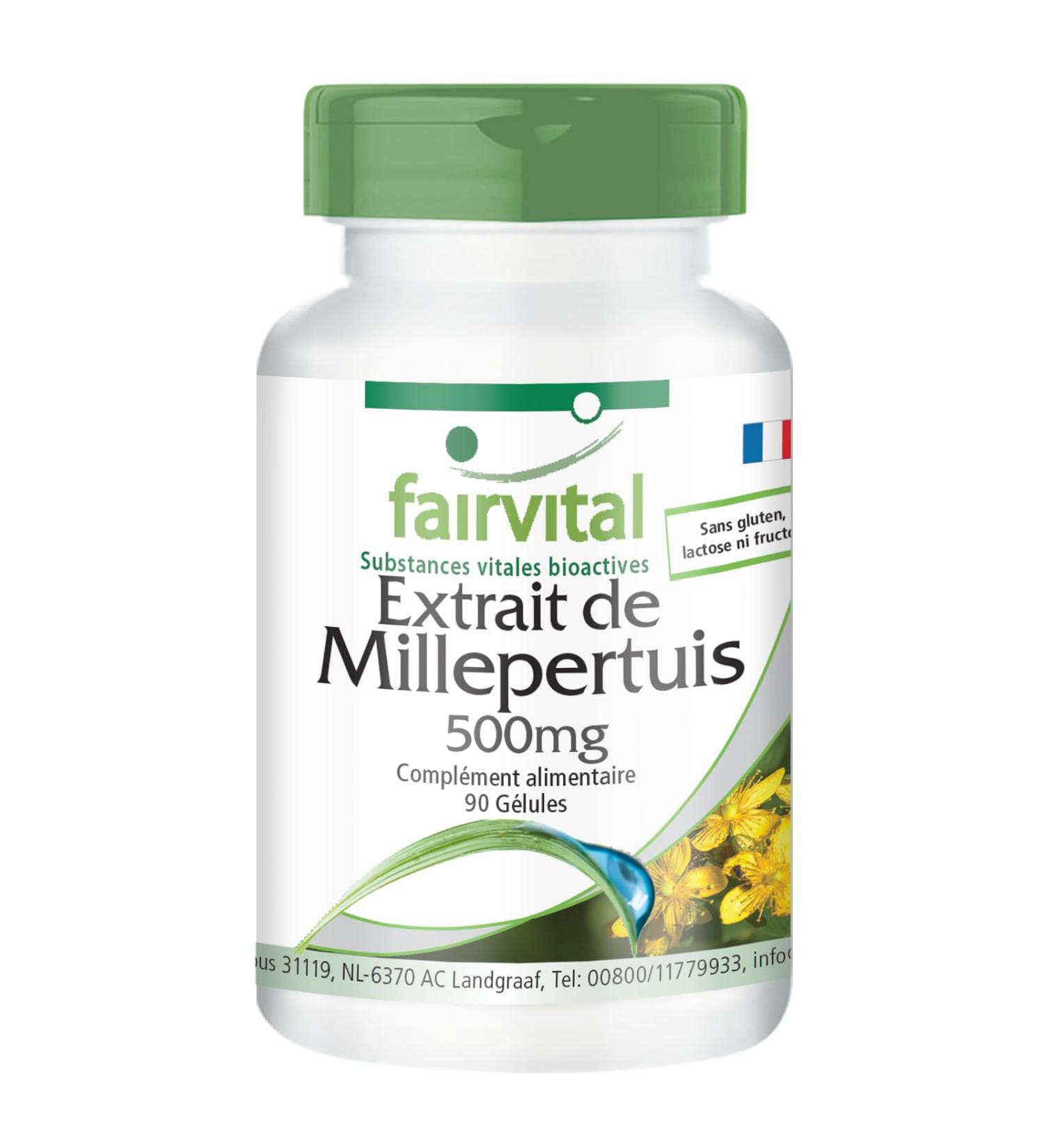 Fairvital | St. John's wort 500mg VEGAN - mushroom extract - Highly dosed - 90 capsules - standardized to 0.3% hypericin - Buy Online on GoSupps.com