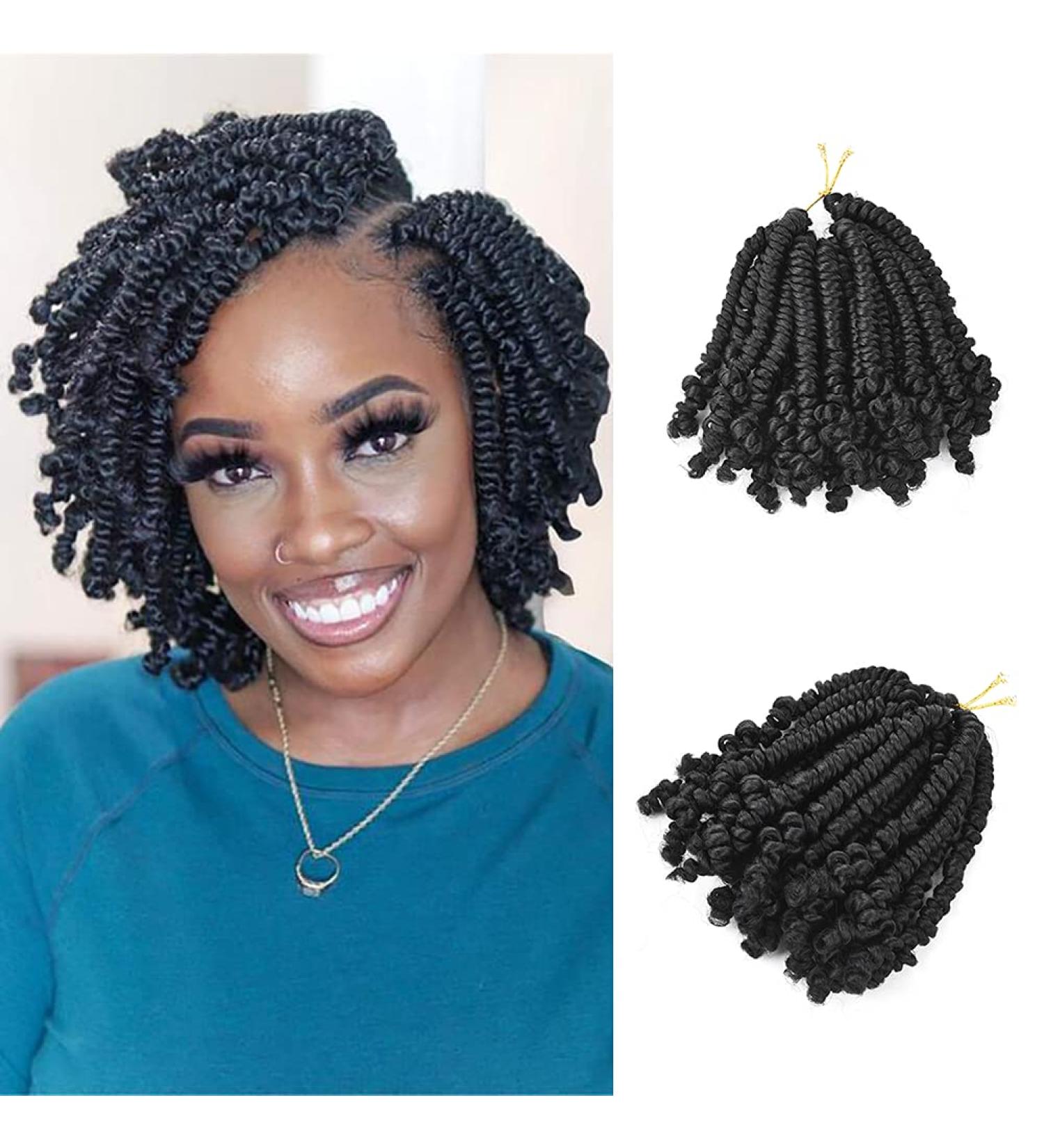 6 Packs Short Bob Spring Twist Crochet Hair 6 Inch - Pre-looped Passion Twist Crochet Braids for Black Women - Bomb Twist Kids Crochet Hair (1B) - Pack of 6 - Buy Online on GoSupps.com