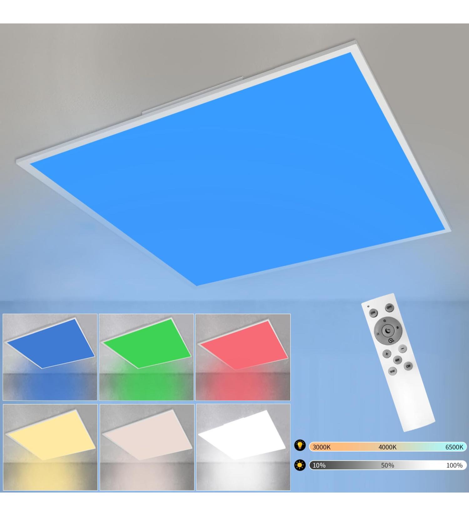Buy RGB Dimmable Glitter LED Ceiling Lamp 45cm Remote Control Angular Lighting for Living Room Bedroom & Kids' Room - 24W White Ceiling Light - Buy Online on GoSupps.com