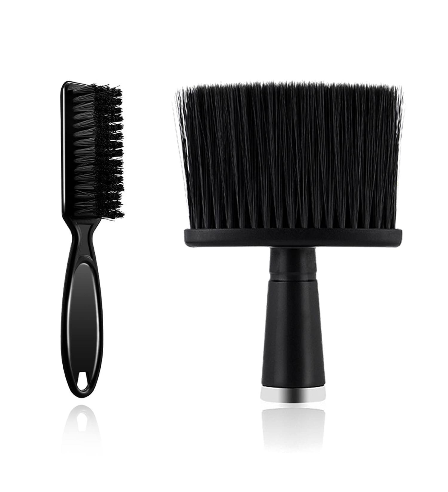 Barber Brush Set: 2 Pieces with Blade Cleaning, Neck Duster & Clipper Styling Tool - Black - Buy Online on GoSupps.com