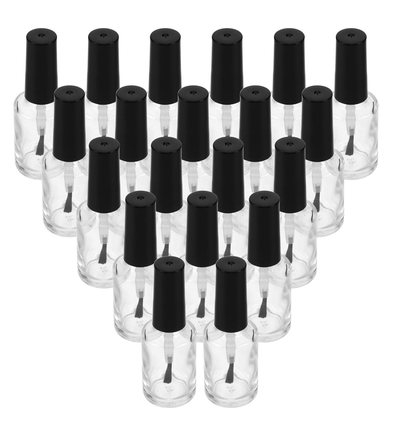  OUNONA OUNONA 20 Pieces Nail Polish Sample Containers Glass Nail Polish Bottles Refill Bottles for Nail Oil Nail Polish Holder Nail Polish Applicator Empty Nail Polish Bottles Manicure Black - Buy Online on GoSupps.com