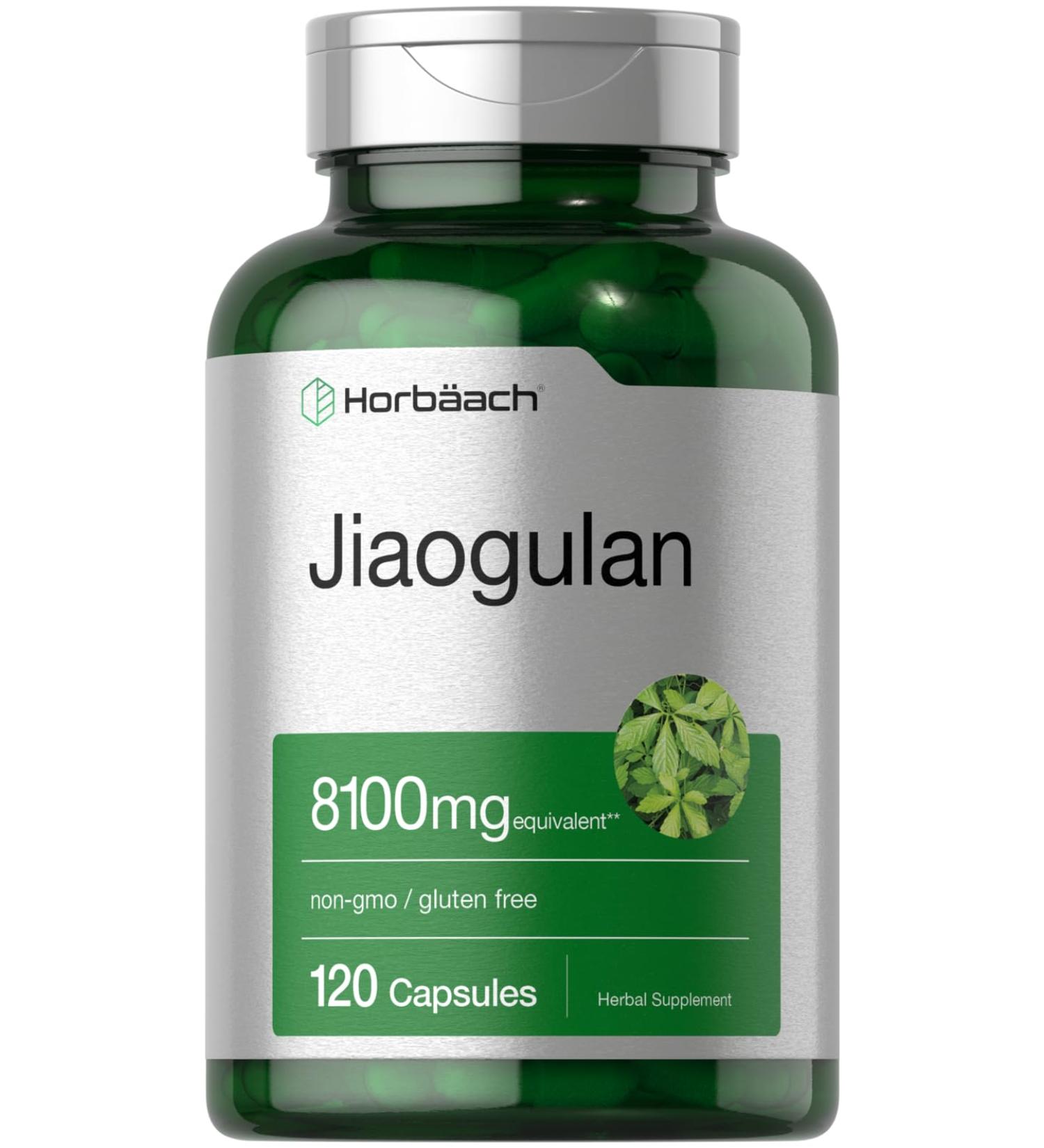 Horb ach Jiaogulan Capsules | 8100 mg | 120 Count | Gynostemma Pentaphyllum Herbal Extract | Stamina and Endurance Supplement | Non-GMO Gluten Free - Buy Online on GoSupps.com