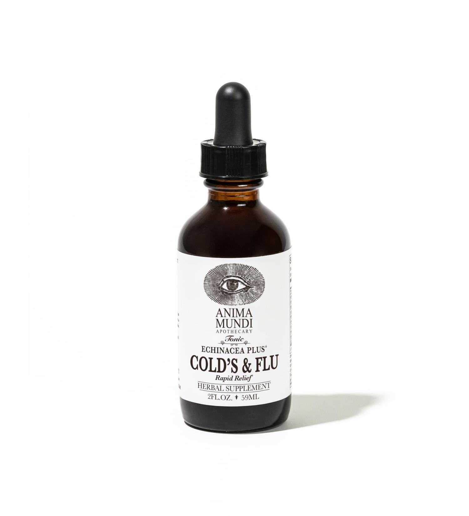Anima Mundi Apothecary Cold's & Flu Tonic - Immune Support Drops with Echinacea, Garlic, Turmeric Root & Fresh Ginger - Immune System Support Liquid Supplement (2oz / 60ml) - Buy Online on GoSupps.com