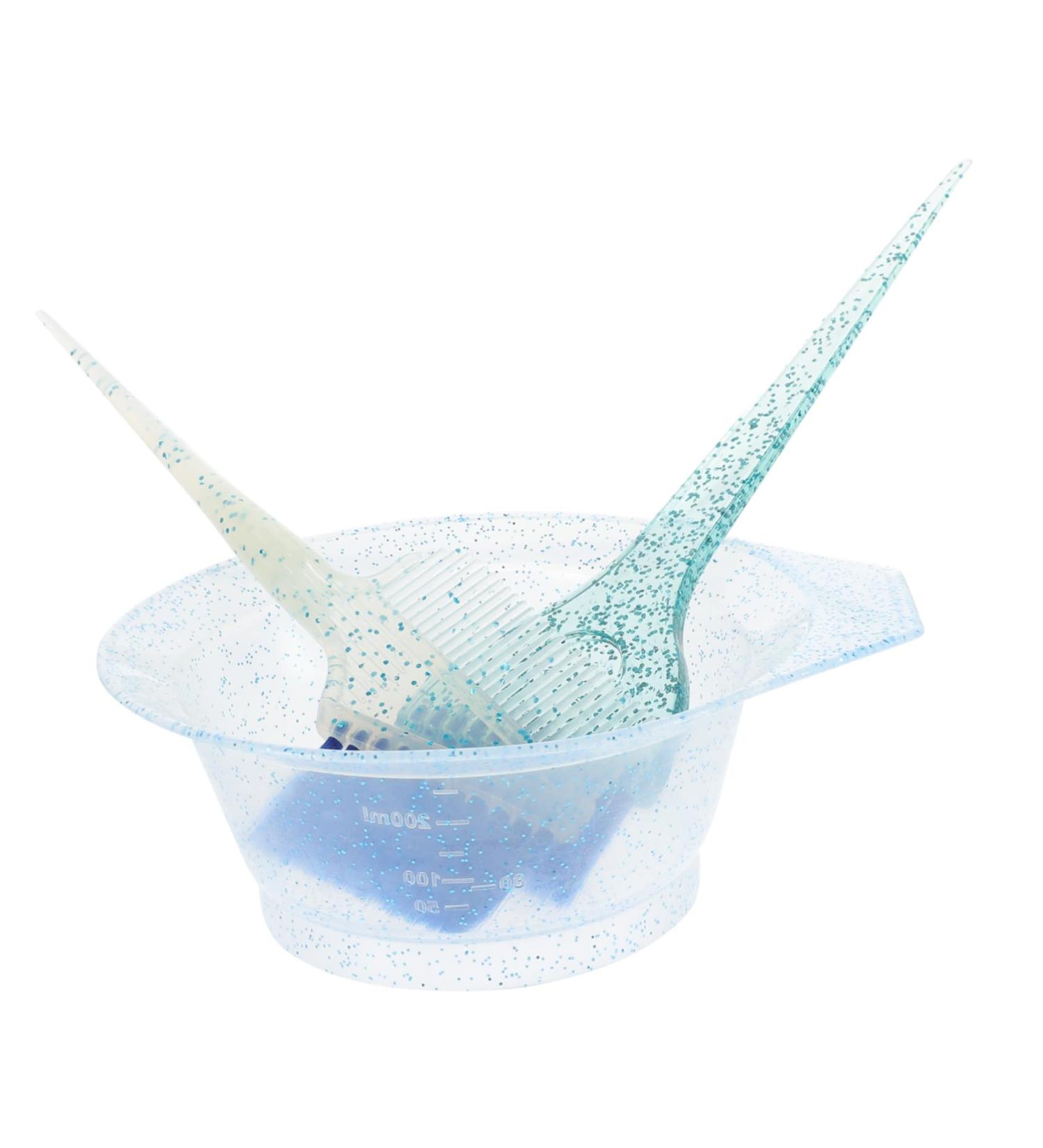 Gatuida Set Bol et Pinceau Coloration Cheveux Transparent Bleu Kit M langeur Pratique pour Teinture M ches D coloration Usage Professionnel et Domestique - Buy Online on GoSupps.com