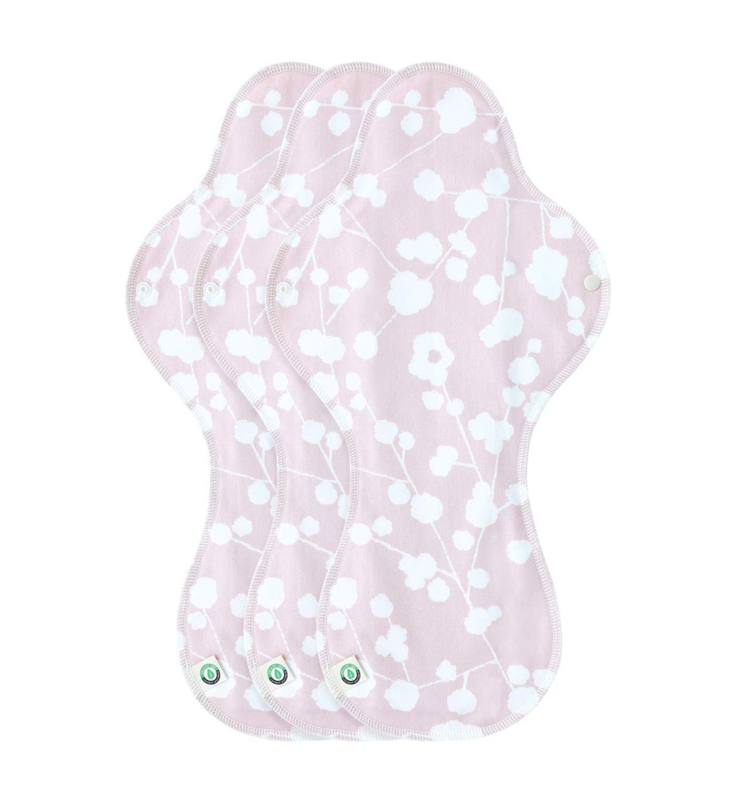 ECO FDA Registered Organic Reusable Cotton Menstrual Pads - Shabby Chic Night Pad Print - 3p - Buy Online on GoSupps.com