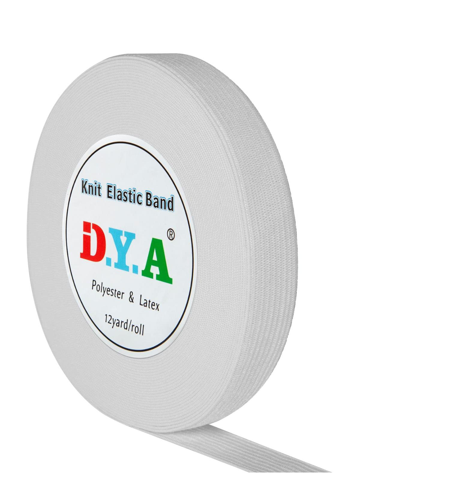 DYA Knit Elastic Spool - 0.6 Inch x 12 Yards High Elasticity (White, 1 Roll) - Buy Online on GoSupps.com