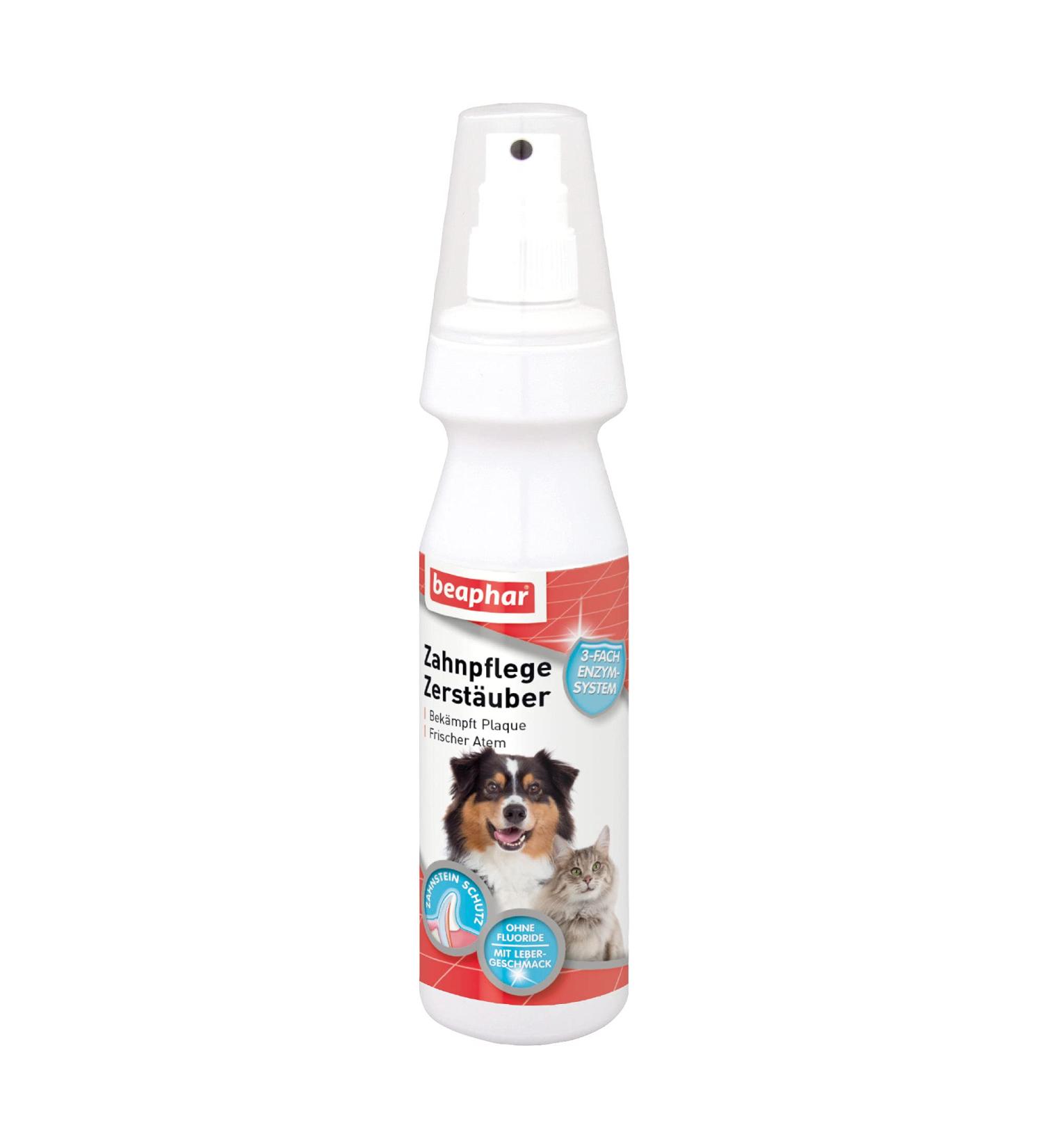Beaphar Dental Care Atomizer for Dogs & Cats - Fresh Breath & Liver Taste Fluoride-Free No Toothbrush Needed - 150ml - Buy Online on GoSupps.com