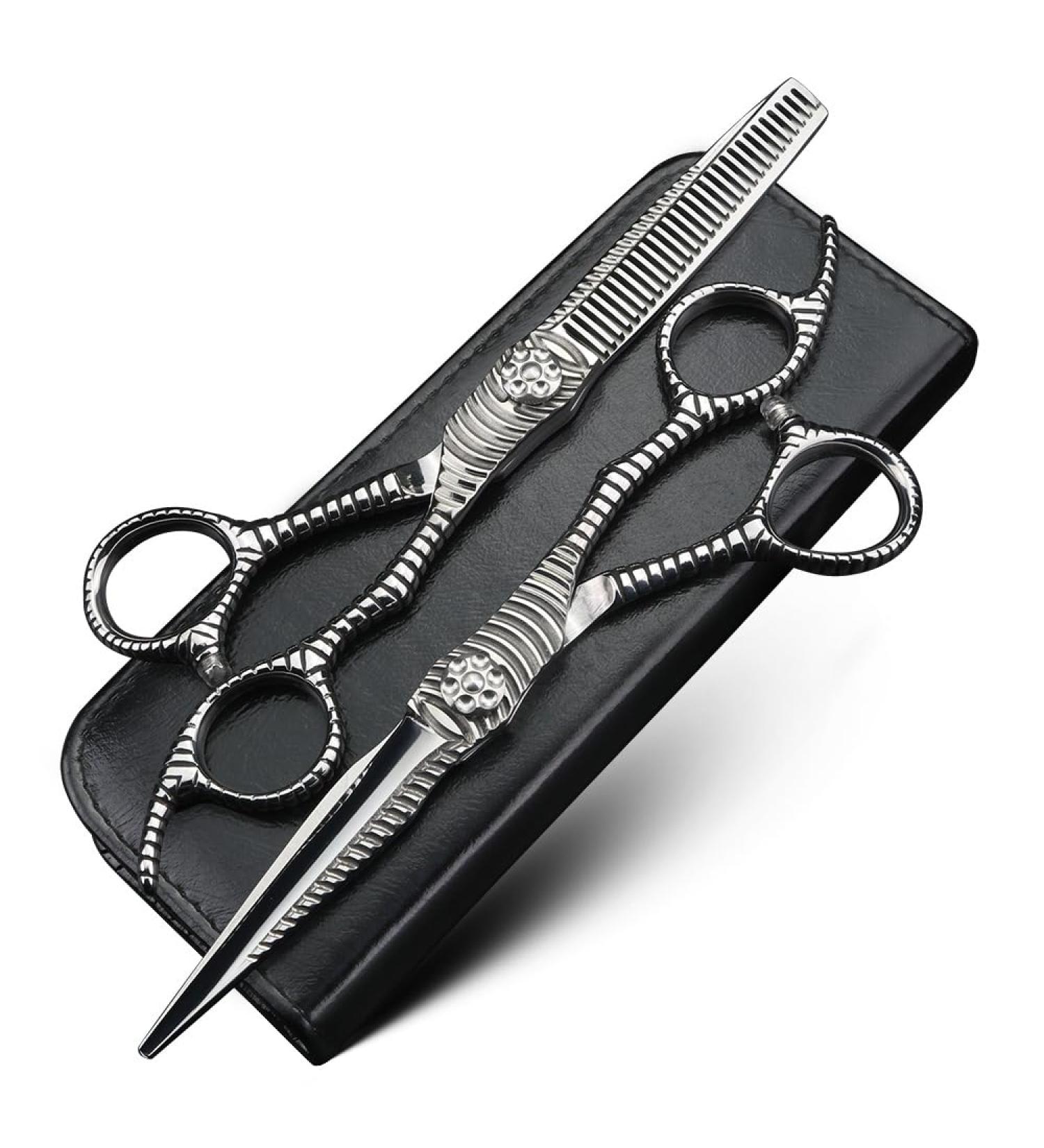 Hair Cutting Scissors 6 Inch CNC Craft Advanced Hair Scissors Barber Cutting Scissors and Thinning Scissors Set - Buy Online on GoSupps.com