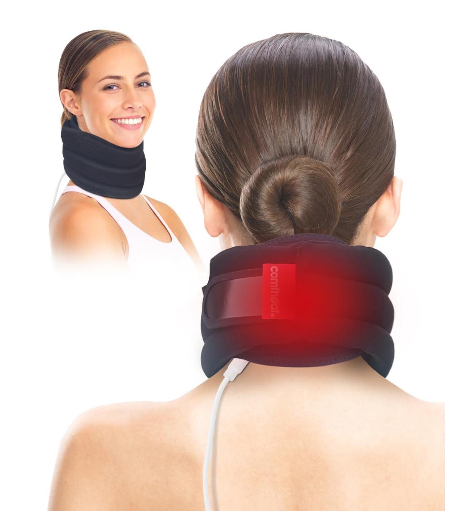 Comfheat Heated Neck Brace for Neck Pain Relief and Support Soft Foam Cervical Collar with Neck Heating Pad Adjustable Heating Neck Support Brcae for Neck Relax - Buy Online on GoSupps.com