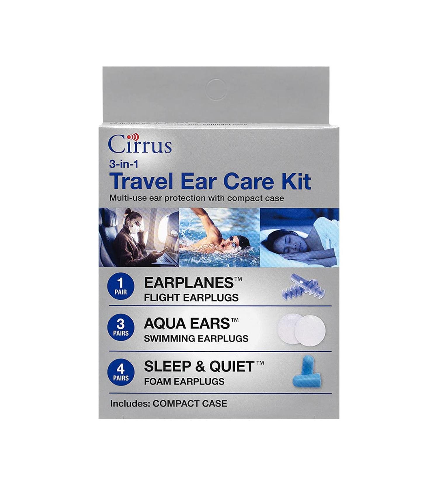 3 in 1 Travel Ear Care Kit - EarPlanes Soft Foam & Silicone Earplugs for Ultimate Comfort - Buy Online on GoSupps.com
