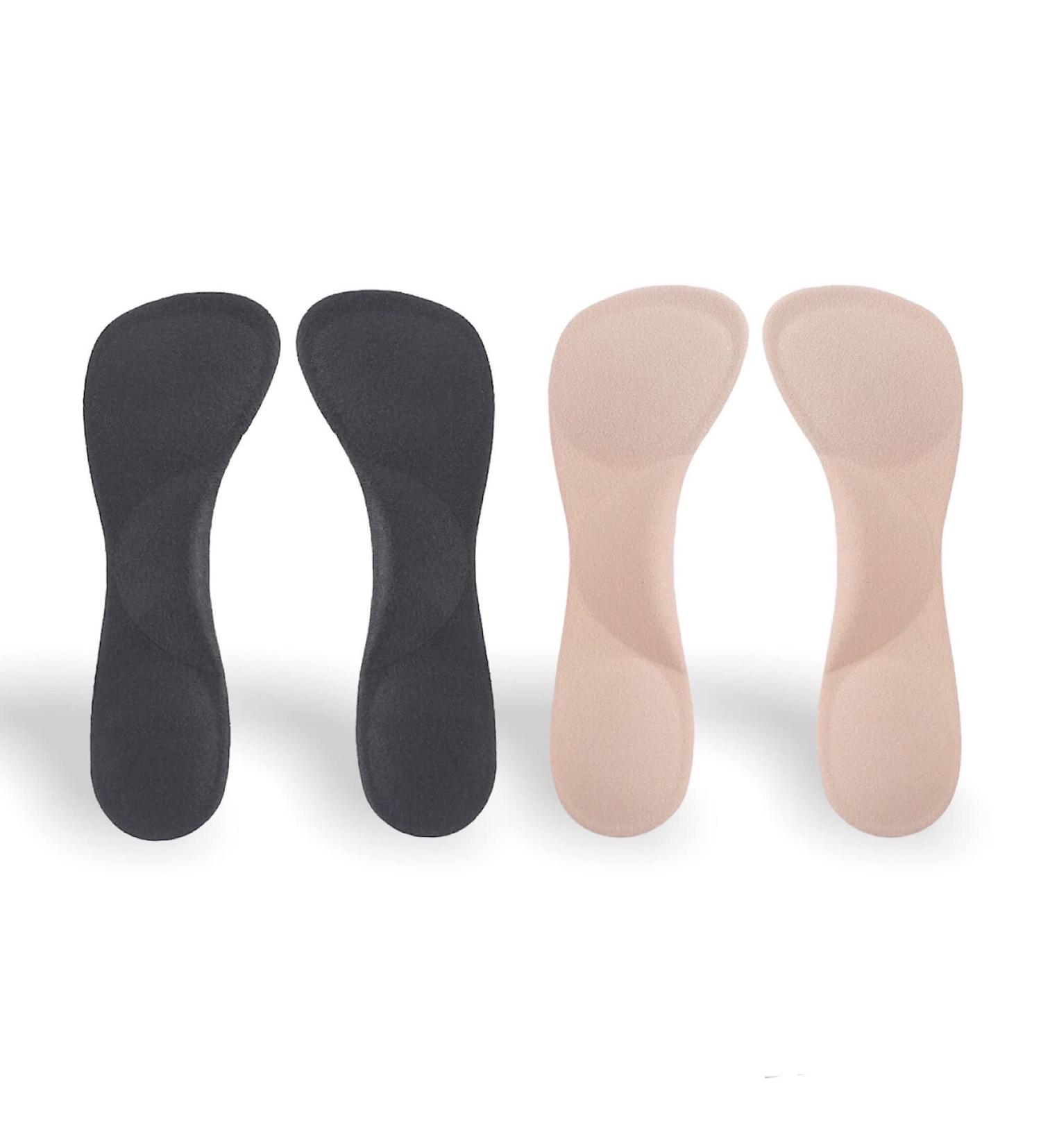 CB Arch Support Insoles - 2 Pairs, Silicone Gel, Shock Absorption, Arch & Heel Pain Relief - Women's 3/4 Length Inserts for High Heels - Nude & Black - Buy Online on GoSupps.com