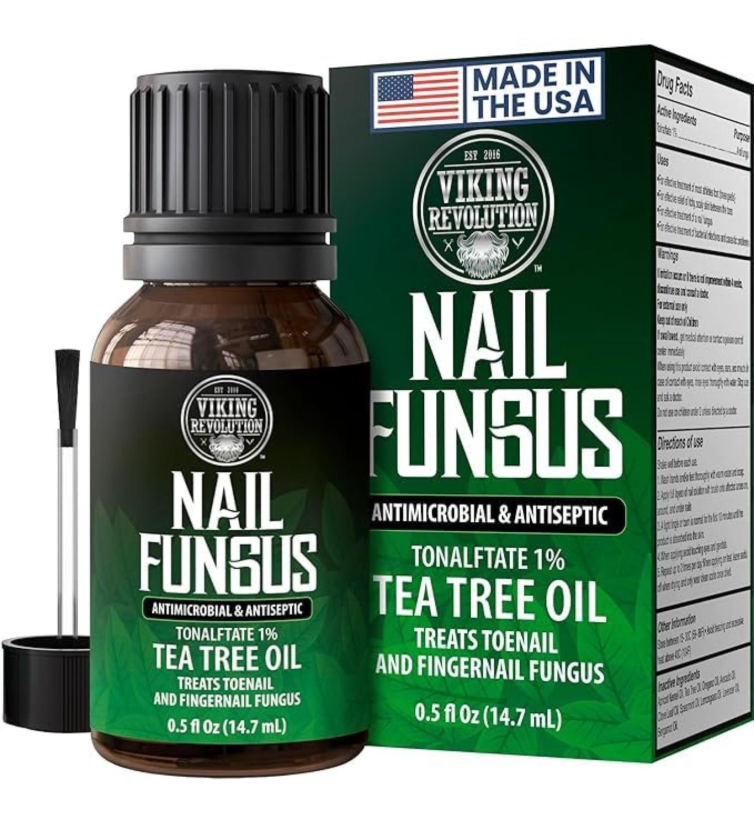 Viking Revolution Toenail Fungus Treatment - Extra Strength 1% Tolnaftate | Tea Tree Oil & Oregano Oil | Athletes Foot & Nail Fungus Remedy (0.5 Fl Oz - Buy Online on GoSupps.com