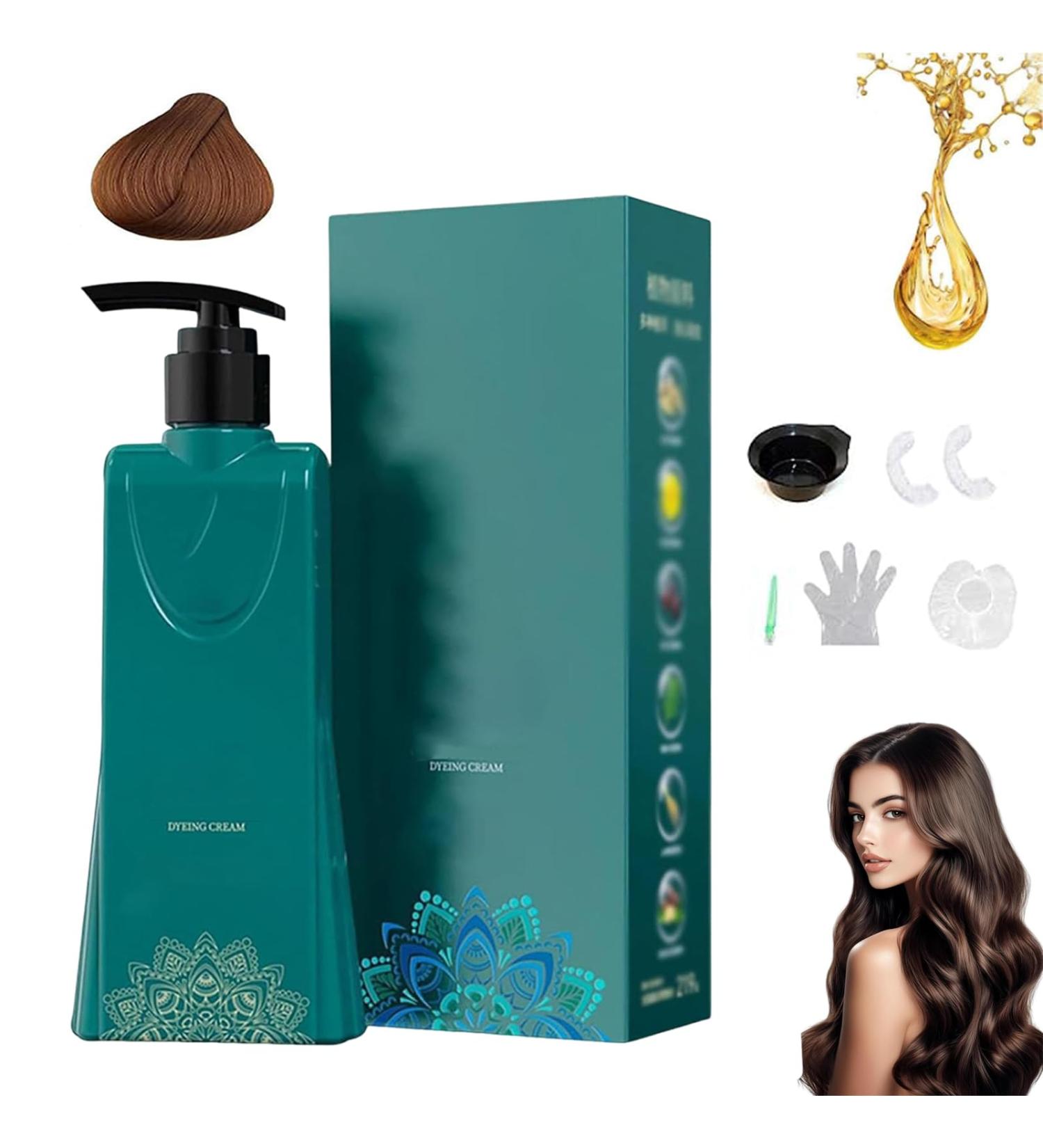 Nbzsmlkn Long Lasting Hair Dye Set Gray Hair Coverage Without Damaging the Scalp Long Lasting and Natural Hair Color Shampoo for Women and Men Brown - Buy Online on GoSupps.com