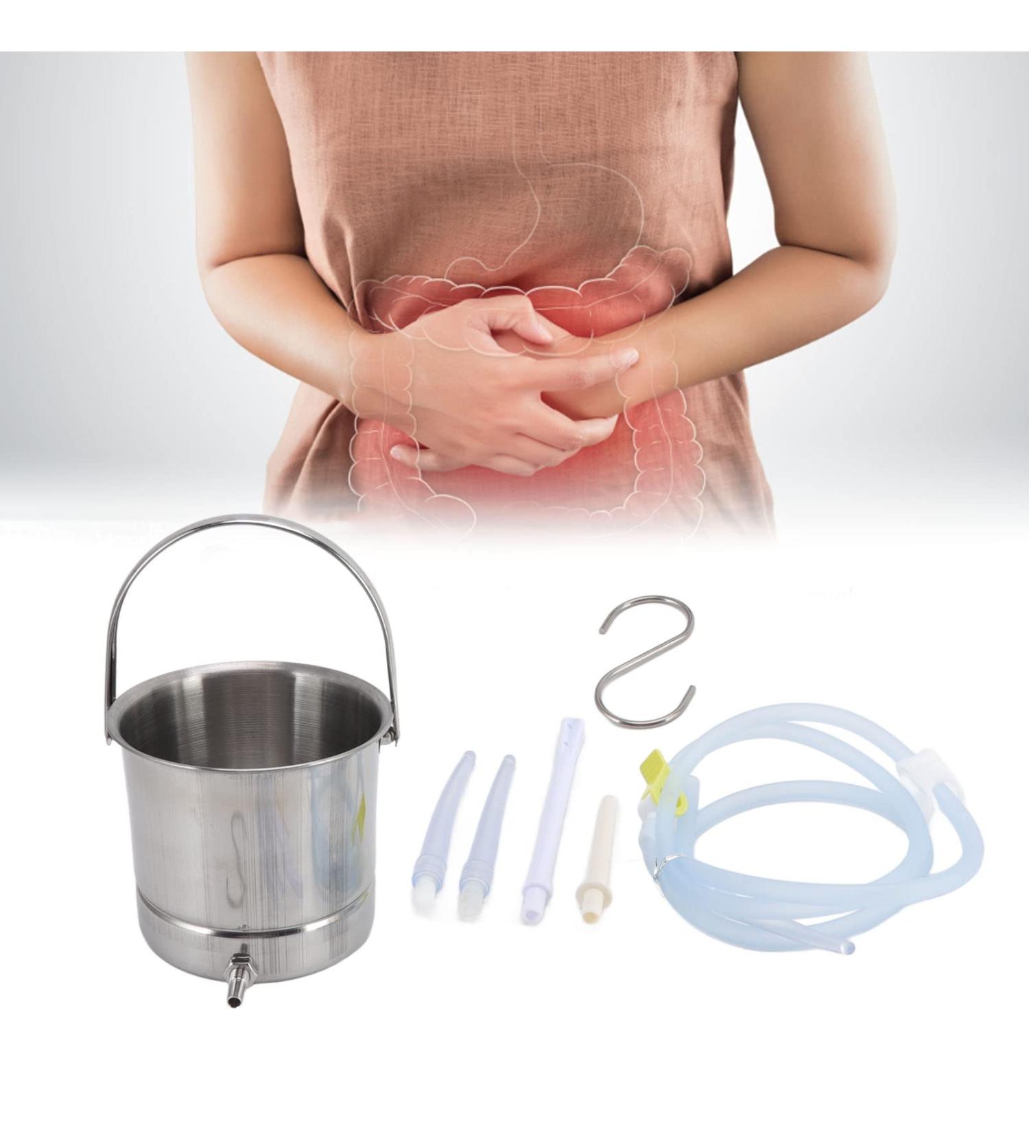 Premium 1.6L Inlet Set - Silicone Enema Bucket & Hose Nozzle Kit for Hydrotherapy | International Shipping Available - Buy Online on GoSupps.com