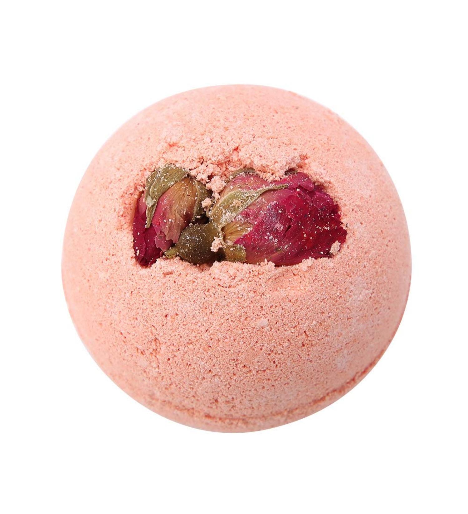 Natural Essential Oil Bath Bombs With Dried Flowers for Relaxation & Skin Moisturization - Perfect Gift for Girlfriend, Women, Mother (Pink Rose) - Buy Online on GoSupps.com