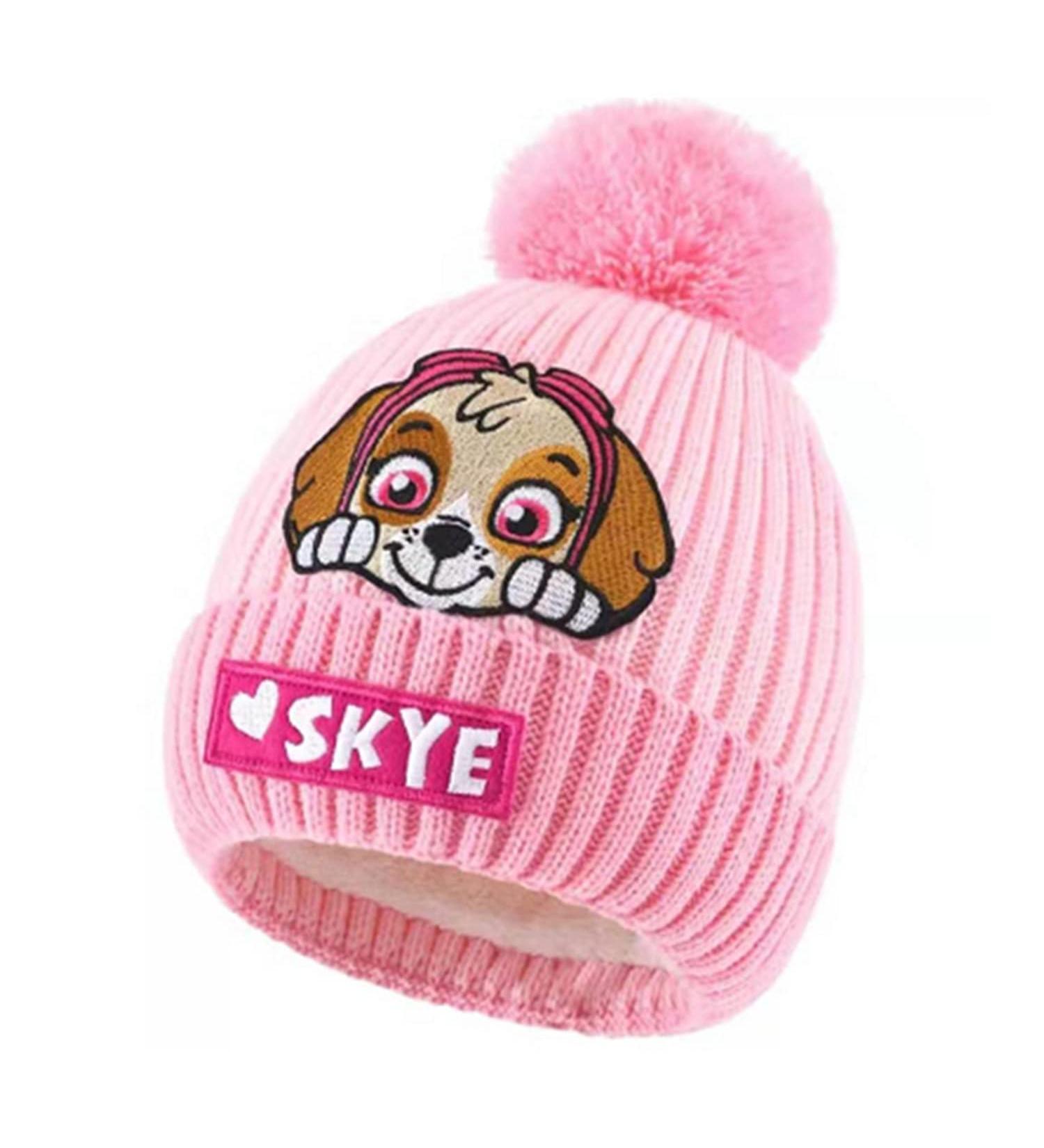 Bonamana Paw Patrol Beanie Hat for Kids | Warm Knit Cap - Chase Skye & Marshall | Unisex Autumn/Winter 3-6 Years (Pink Skye) - Buy Online on GoSupps.com
