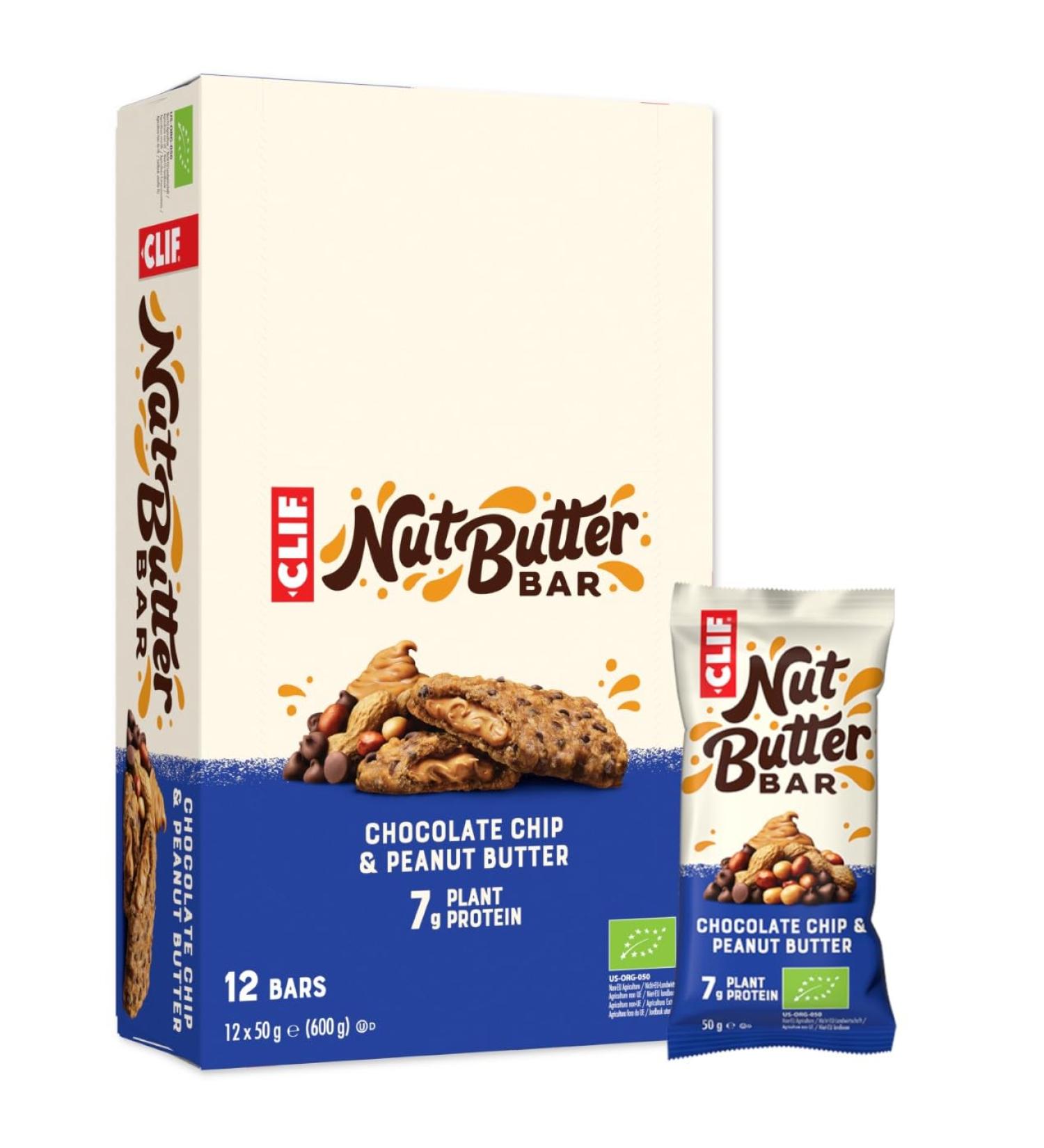  CLIF Bar CLIF Nut Butter Bar Protein Bar Chocolate Chip & Peanut Butter Organic 12 x 50g - Buy Online on GoSupps.com