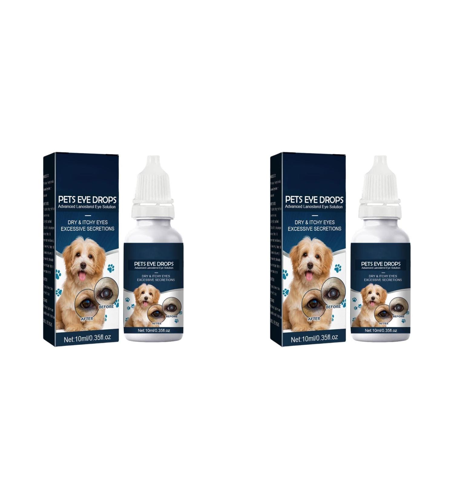 Eye Drops for Dogs & Cats - 10ml Comfort Relief for Dry Eyes & Eye Itching (2/4 Pack) - Progressive Lanosterol Formula - Buy Online on GoSupps.com