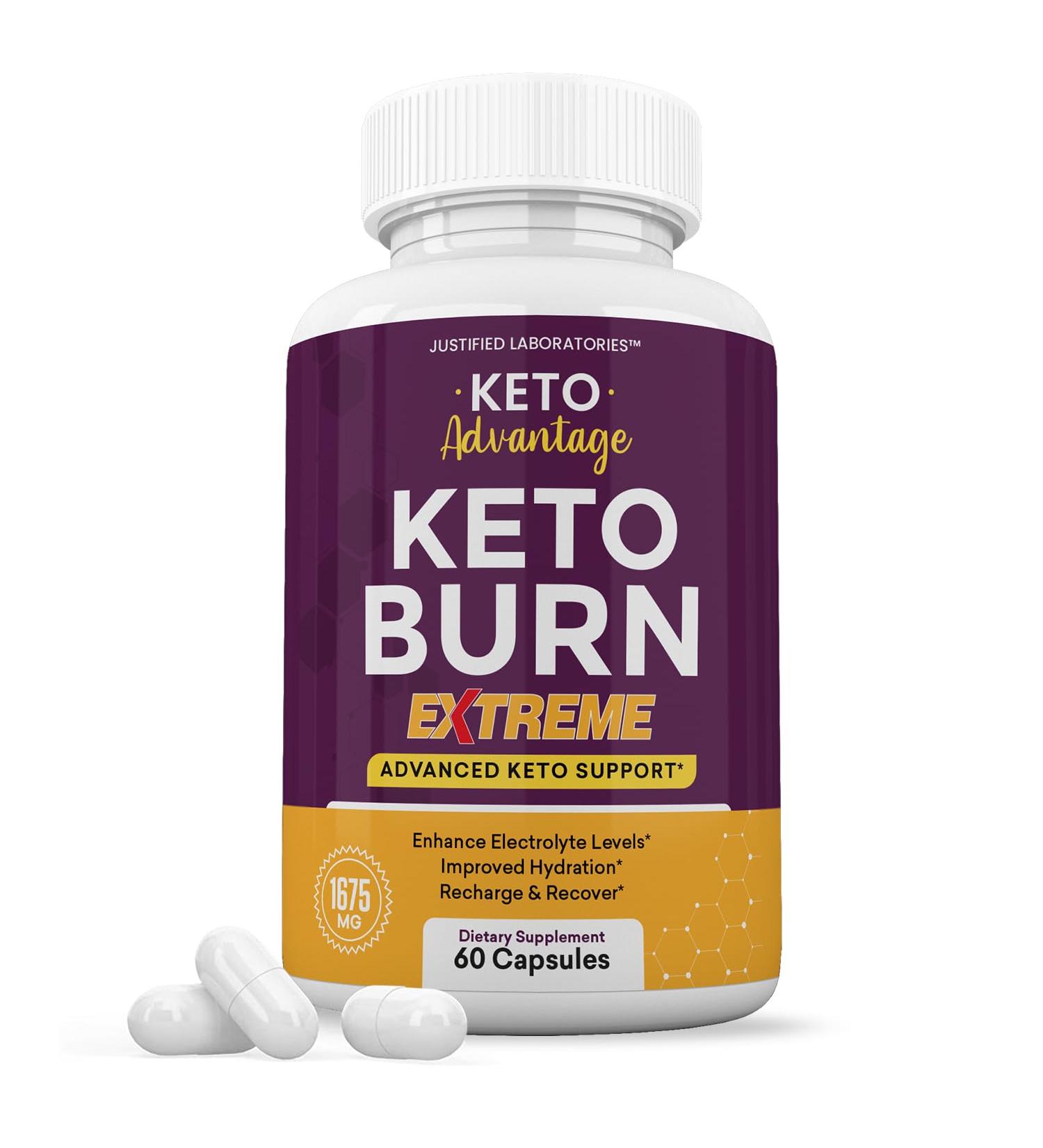 Keto Advantage Keto Burn Extreme Pills 1675MG New & Improved Formula Contains Apple Cider Vinegar Extra Virgin Olive Oil Powder Green Tea Leaf 60 Capsules - Buy Online on GoSupps.com