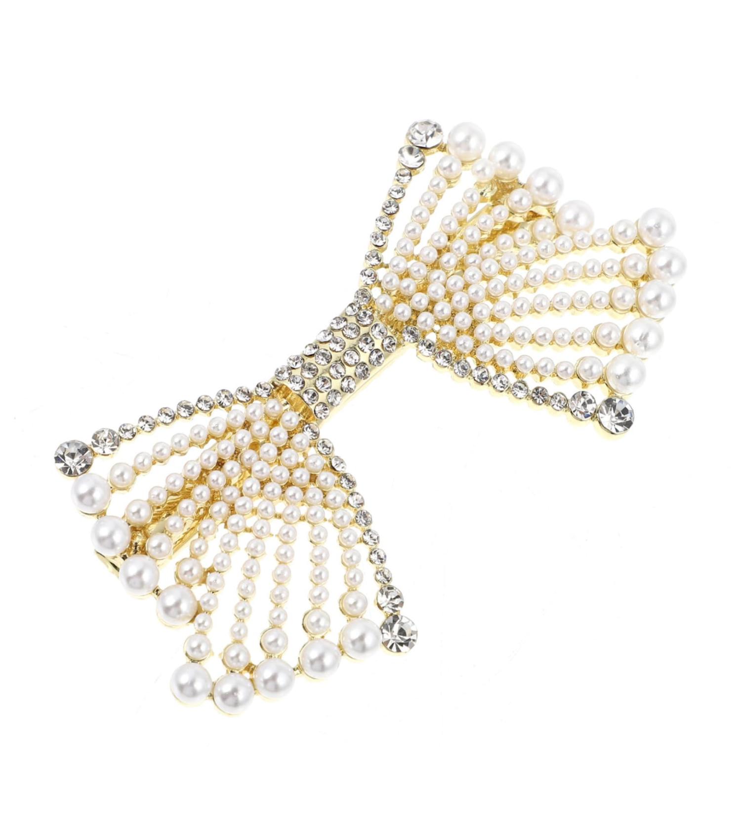 minkissy 1pc Hairpin Alligator Clip Bows Bridal Bow Rhinestone Headpiece Sparkly Hair Barrette Crystal Hair Clip Pearl Snap Clips Rhinestone Hair Bowknot Decor Alloy Bang Clip Wedding Miss - Buy Online on GoSupps.com