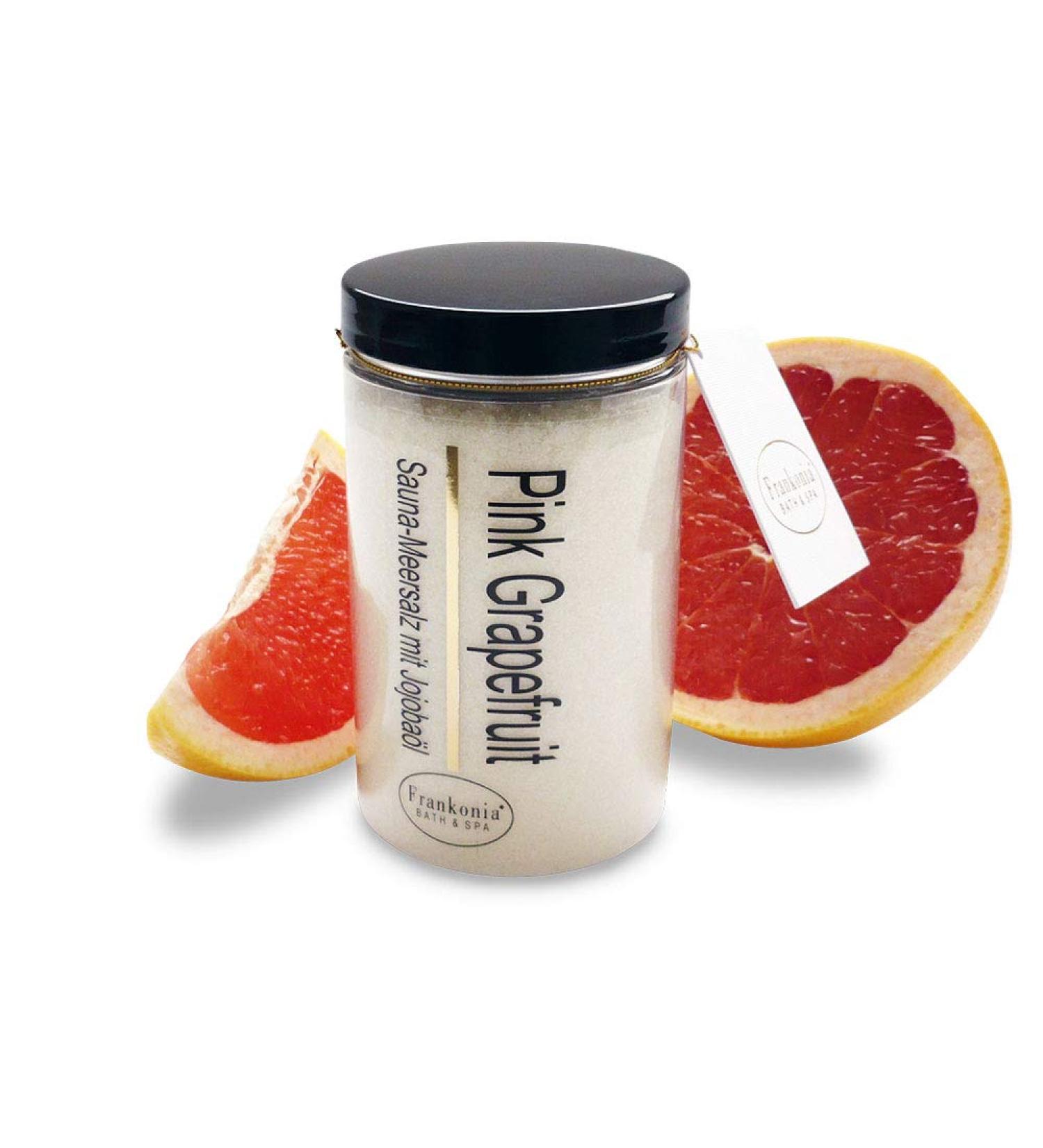 Frankonia Bath & Spa Sauna Salz Peeling - Pink Grapefruit 400g | Vegan Body Scrub with Jojoba Oil & Vitamin E | Paraben-Free Sea Salt Exfoliator for All Skin Types - Buy Online on GoSupps.com
