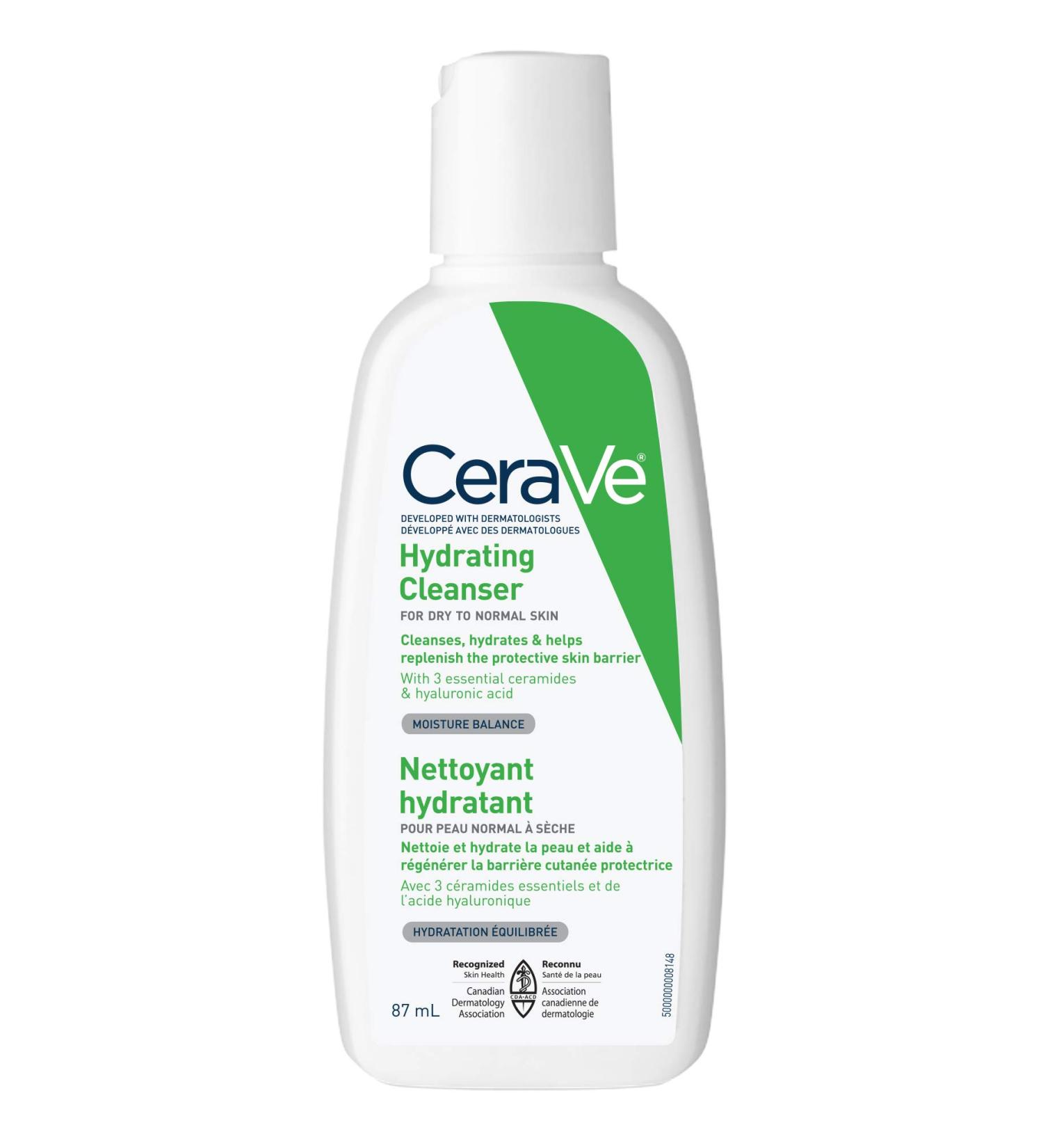 CeraVe Hydrating Face Wash Travel Size Daily Facial Cleanser for Dry Skin Fragrance Free 87 Milliliters 87 ml (Pack of 1) Face Wash - Buy Online on GoSupps.com