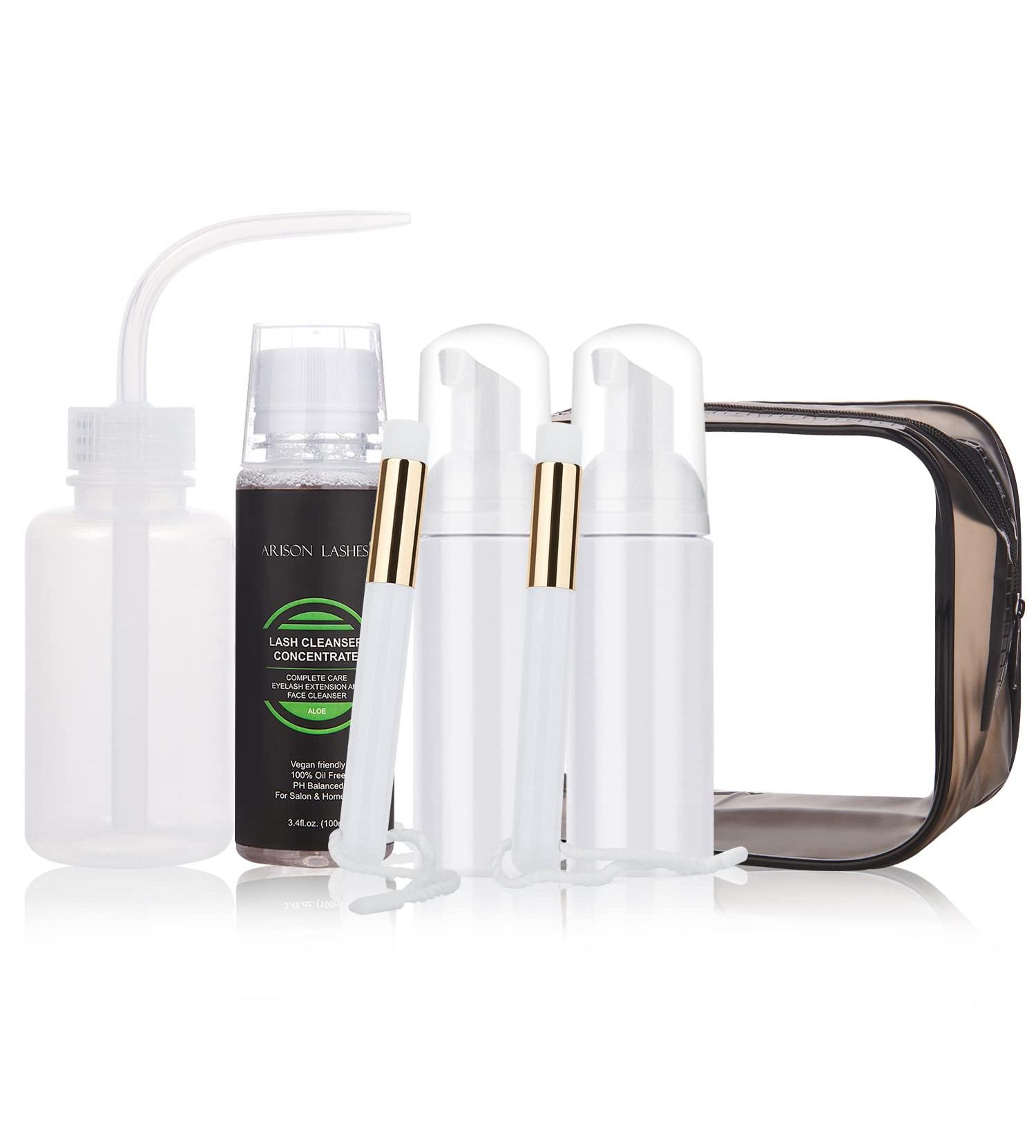 100ml Eyelash Cleaner Concentrate Set - Paraben & Sulfate Free Foam Shampoo for Extensions & Natural Lashes - Aloe Makeup Remover for Salon & Home Use - Buy Online on GoSupps.com