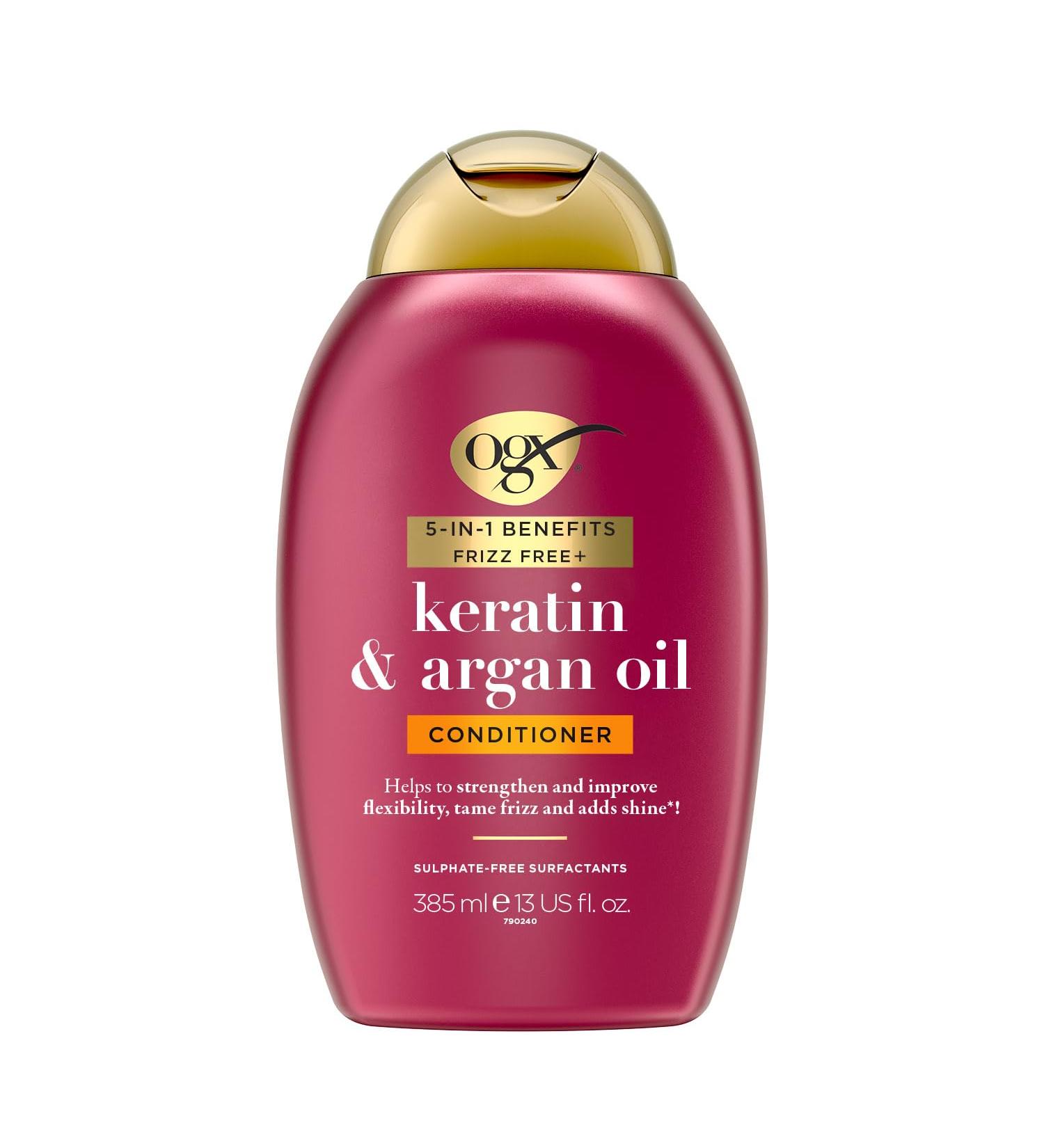 OGX 5-in-1 Keratin Anti-Frizz Conditioner Sulfate Free 385ml - Buy Online on GoSupps.com