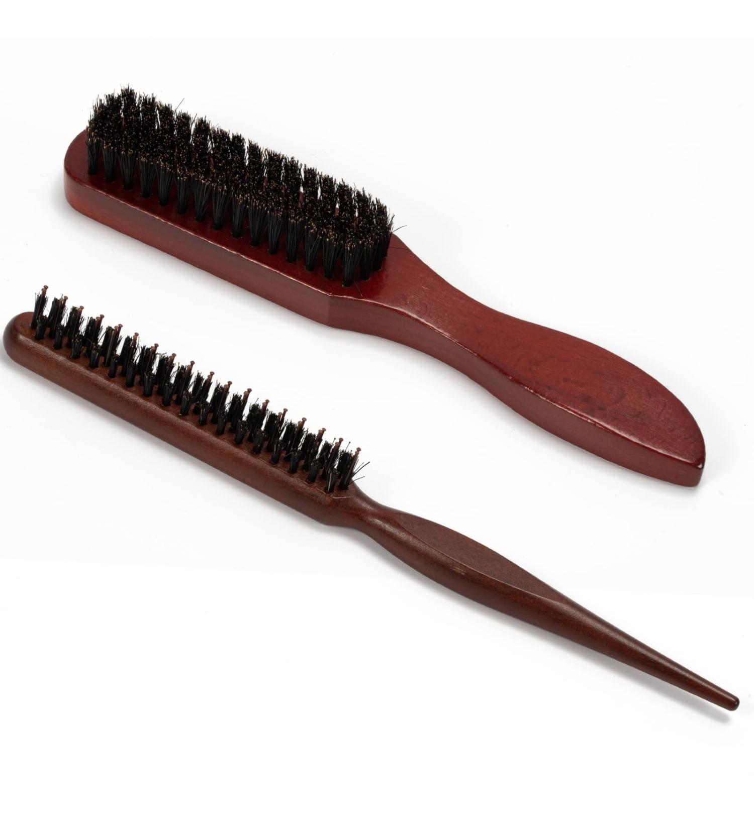 Kunoli Wild Boar Brass Hair Brush - Teasing & Touping Brush for Sleek Buns & Natural Hair Care - Buy Online on GoSupps.com