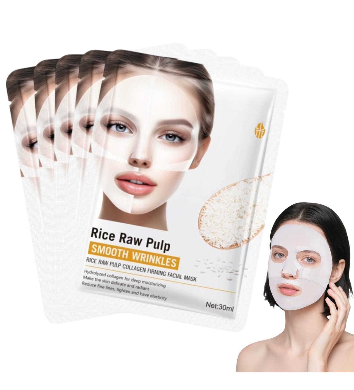 5 Pi ces Masque Collagene Masque Visage Collagene Collagen Mask Nourrit Intens ment Hydrate Lutte Contre Le Vieillissement Cutan Et Raffermit La Peau - Buy Online on GoSupps.com