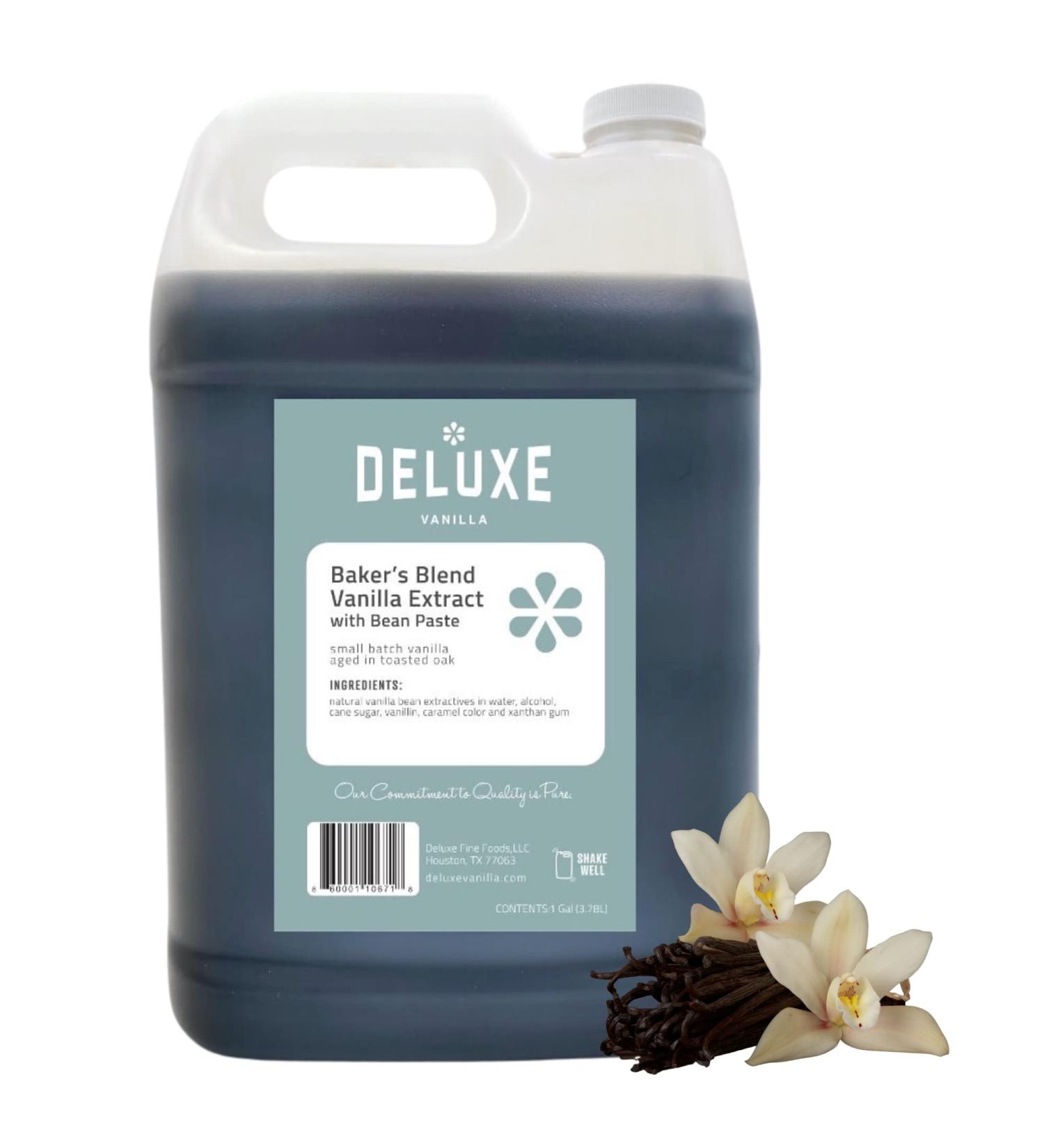 Deluxe Vanilla Bean Paste 128 oz - Bakers Blend Extract with Real Vanilla Beans (1 Gallon) - Buy Online on GoSupps.com