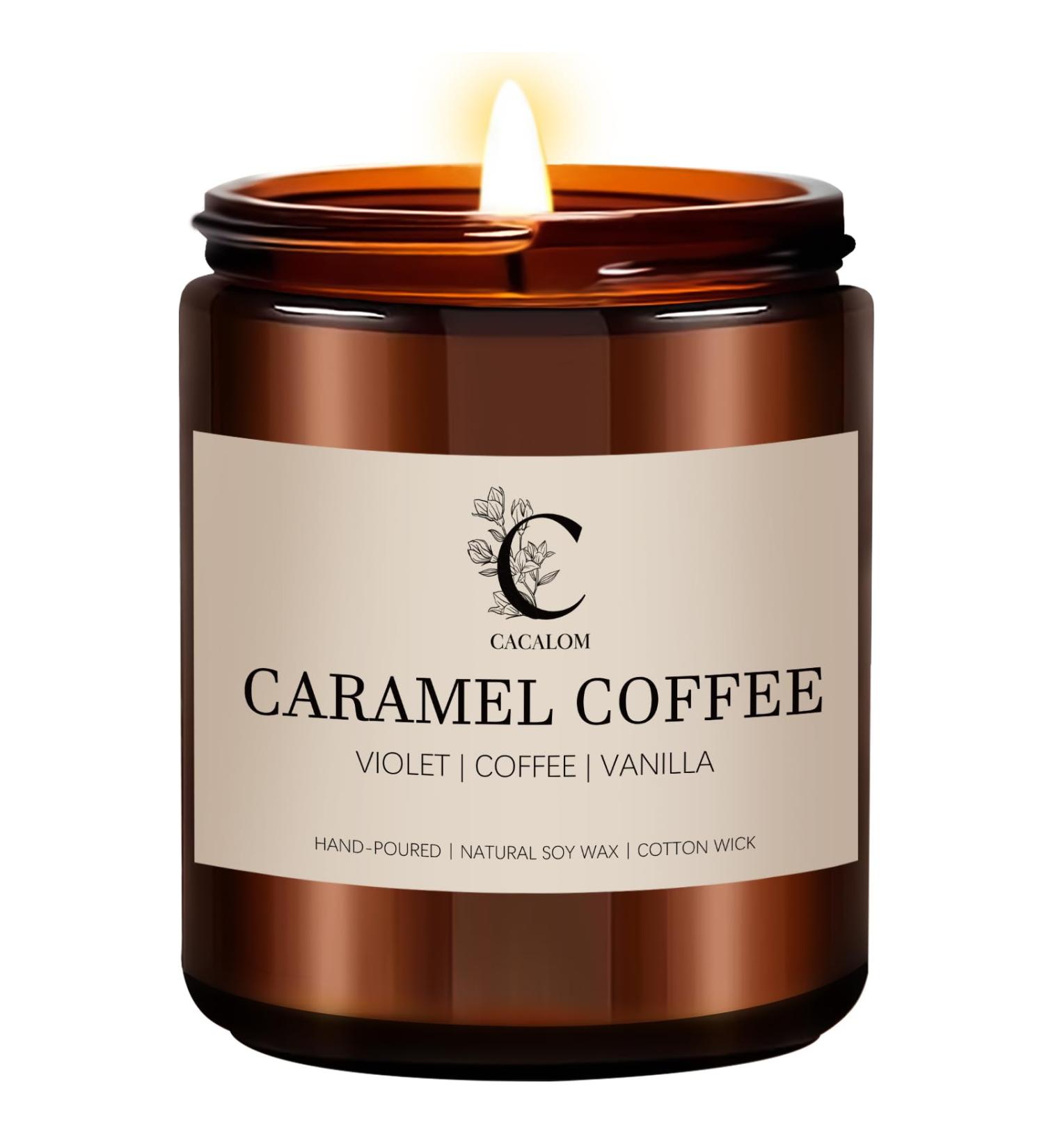 Caramel Coffee Scented Candles - Long Lasting Soy Wax Candle Hand Poured 7oz Perfect Home Fragrance for Men & Women - International Shipping Available - Buy Online on GoSupps.com