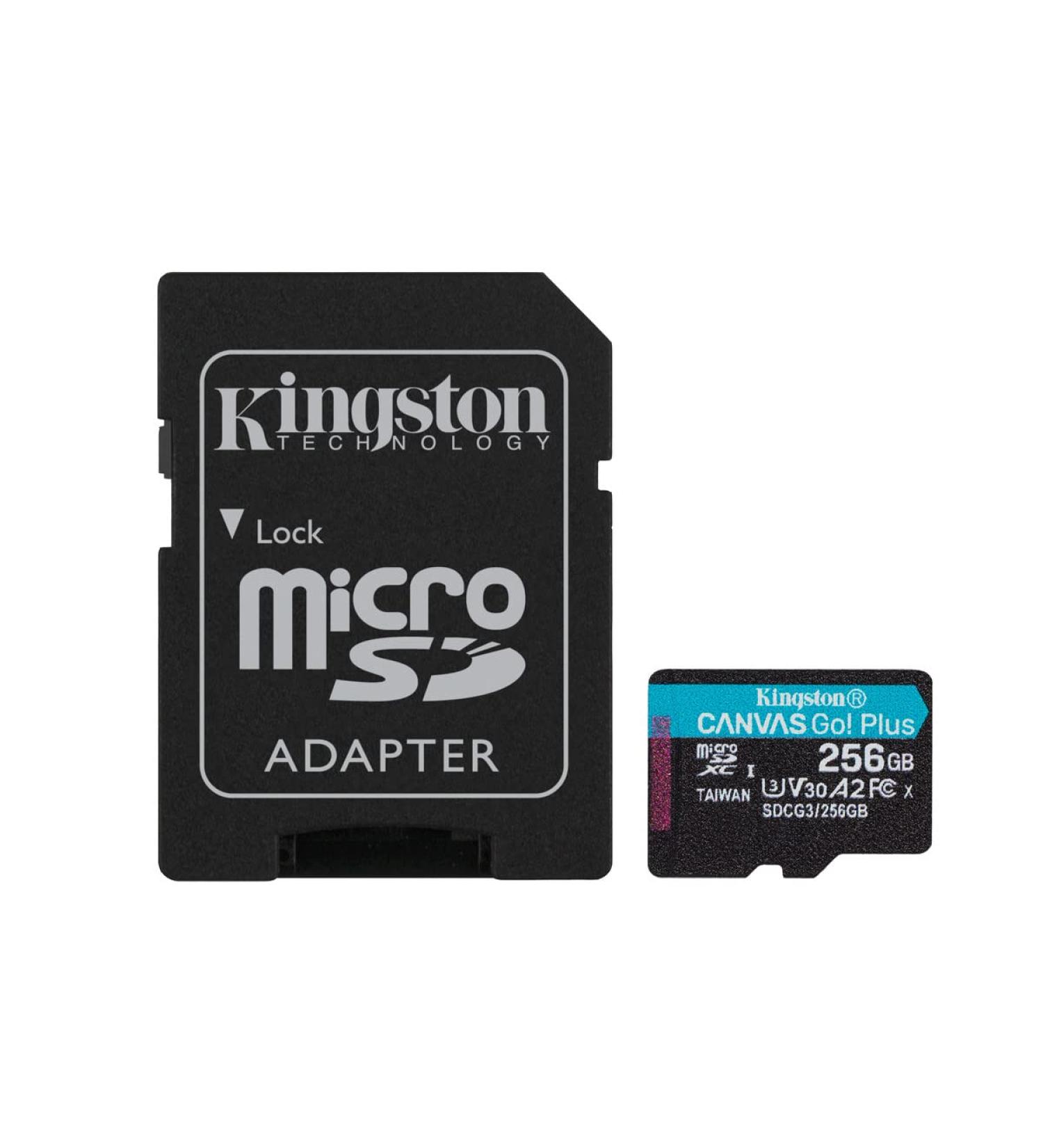 Kingston 256GB microSDXC Canvas Go Plus 170MB/s Read UHS-I  C10  U3  V30  A2/A1 Memory Card + Adapter (SDCG3/256GB) microSD Card 256GB Faster (Up to 170 MB/s) Single - Buy Online on GoSupps.com