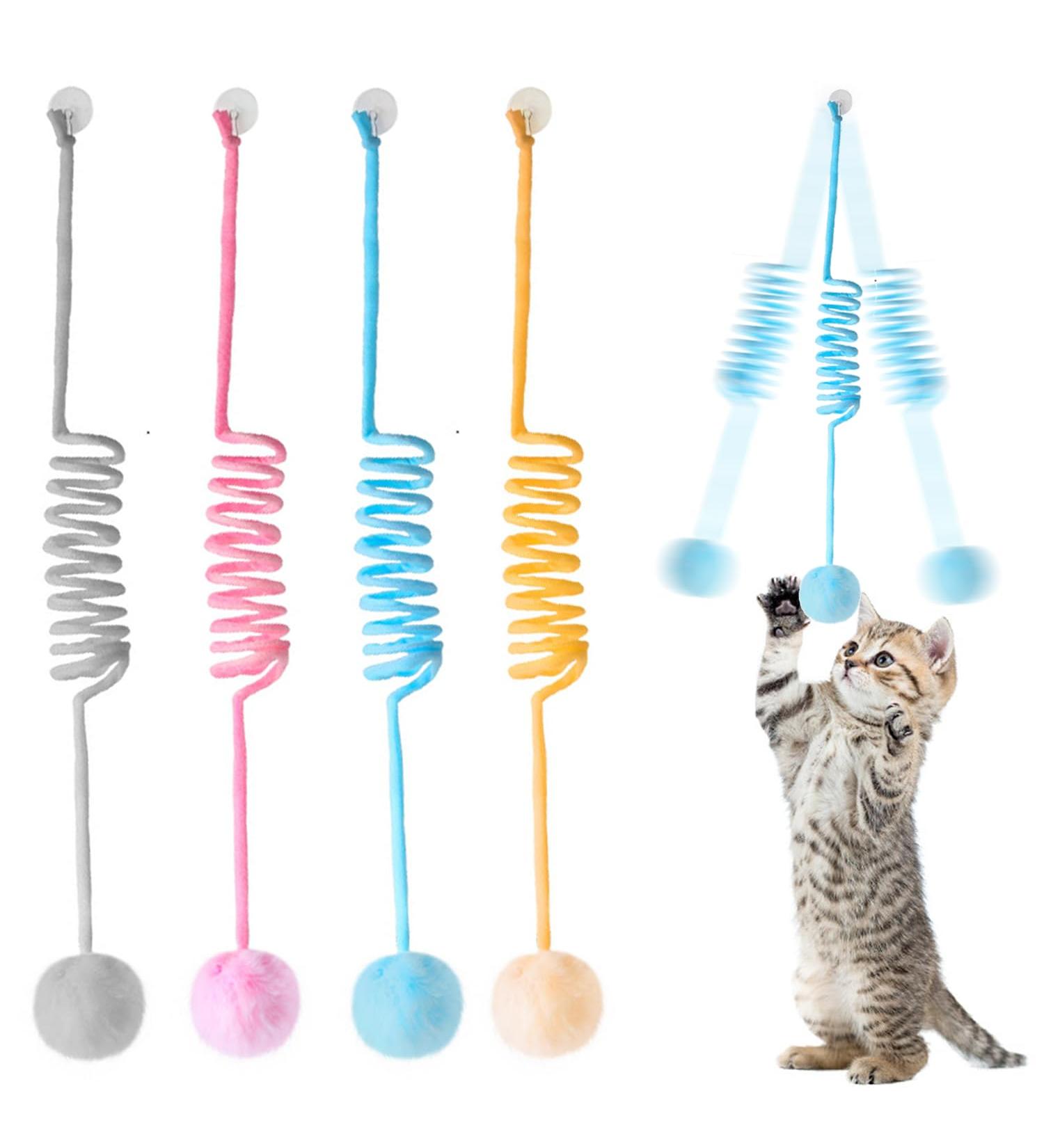 Quxvena 4-Piece Interactive Hanging Cat Toys - Retractable Magic Wand for Intelligent Kittens - Self-Employment Door Frame Fun - Buy Online on GoSupps.com