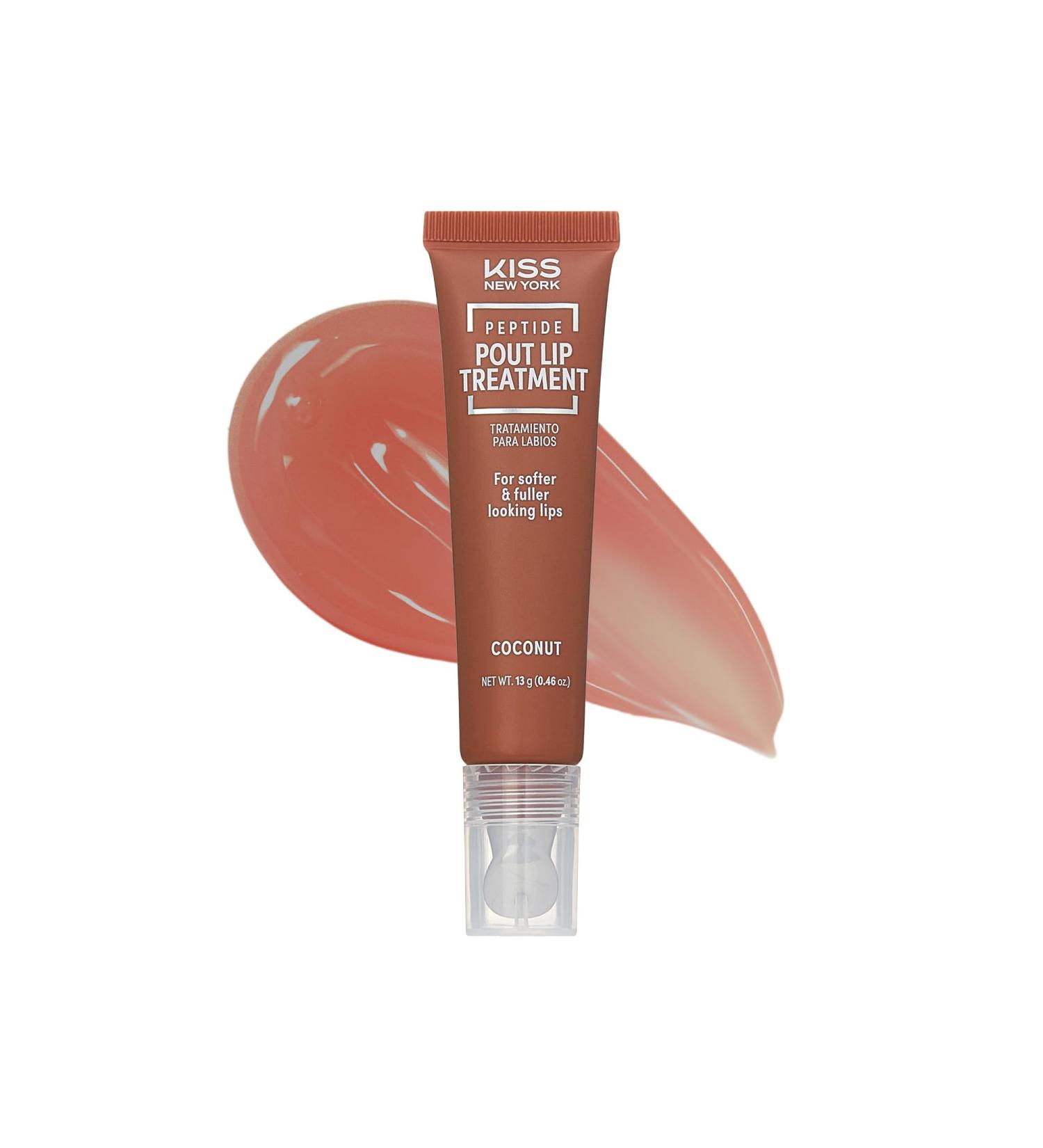 KISS NEW YORK Peptide Lip Treatment Hydrating & Non-Sticky Tinted Plumping Balm Shea Butter Castor Oil & Squalane Reduces Look of Fine Lines Softer & Fuller Lips with Cooling Metal Tip (Coconut) Coconut 0.46 Ounce - Buy Online on GoSupps.com