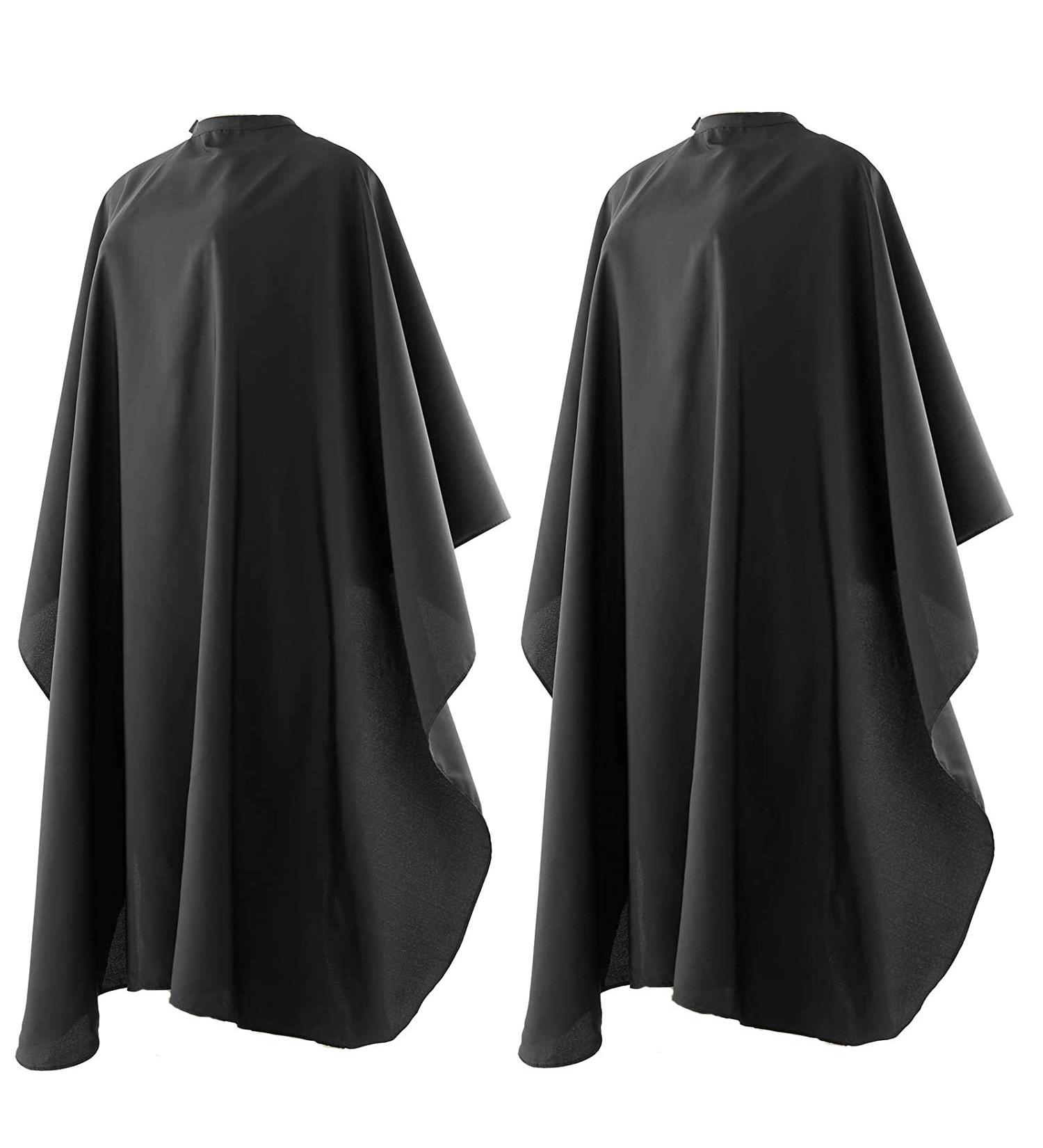 Professional Barber Cape Set - Snap Closure, Water Resistant Nylon - 59x47 inches - Black (2 Pcs) - Buy Online on GoSupps.com